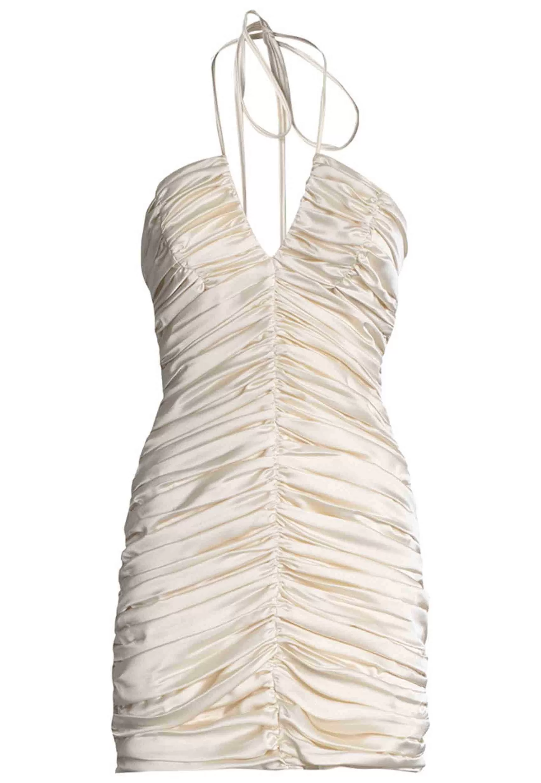Abito Donna Corto In Tessuto Bianco Con Drappeggio Centrale*Nineminutes Flash Sale
