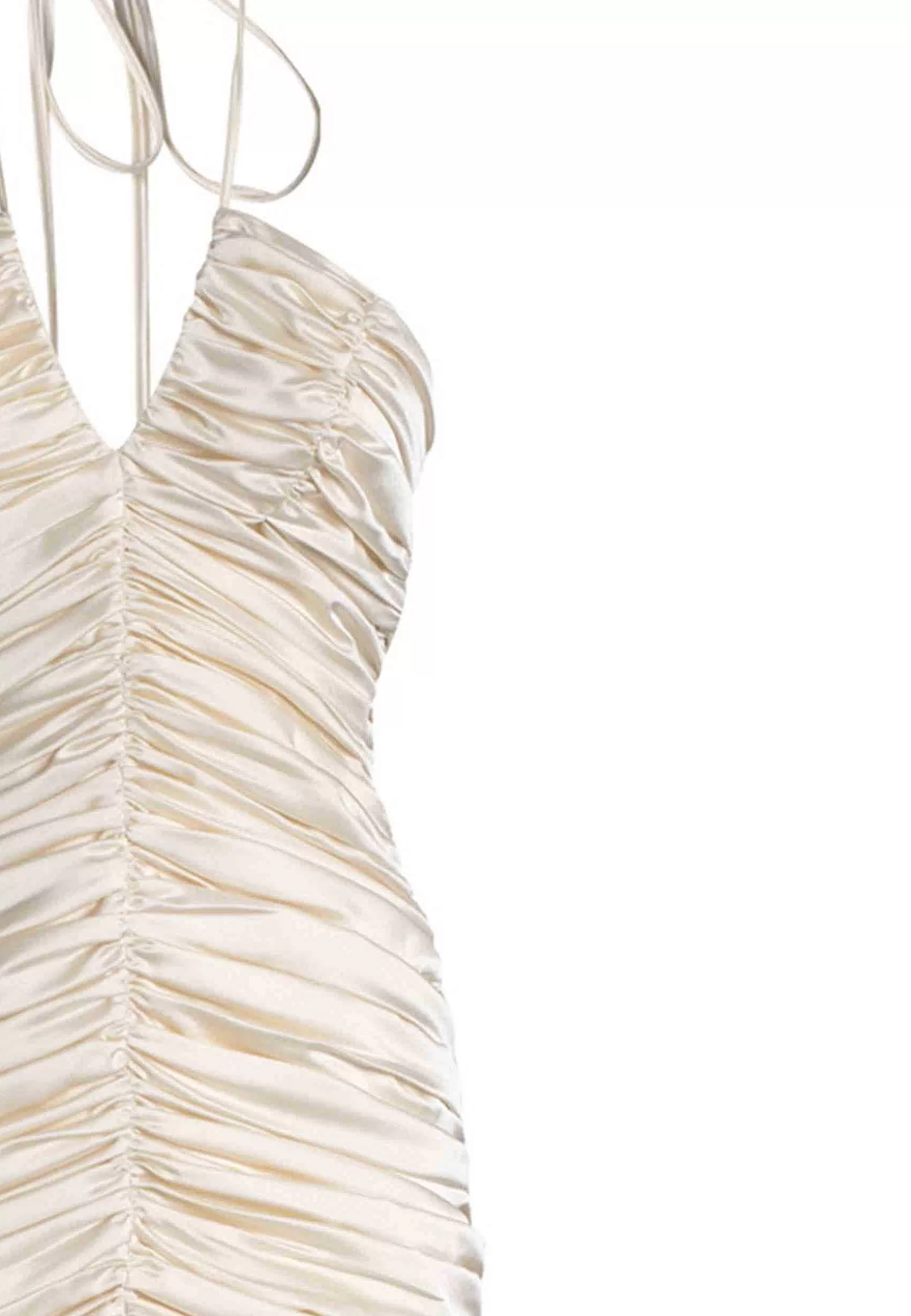 Abito Donna Corto In Tessuto Bianco Con Drappeggio Centrale*Nineminutes Flash Sale