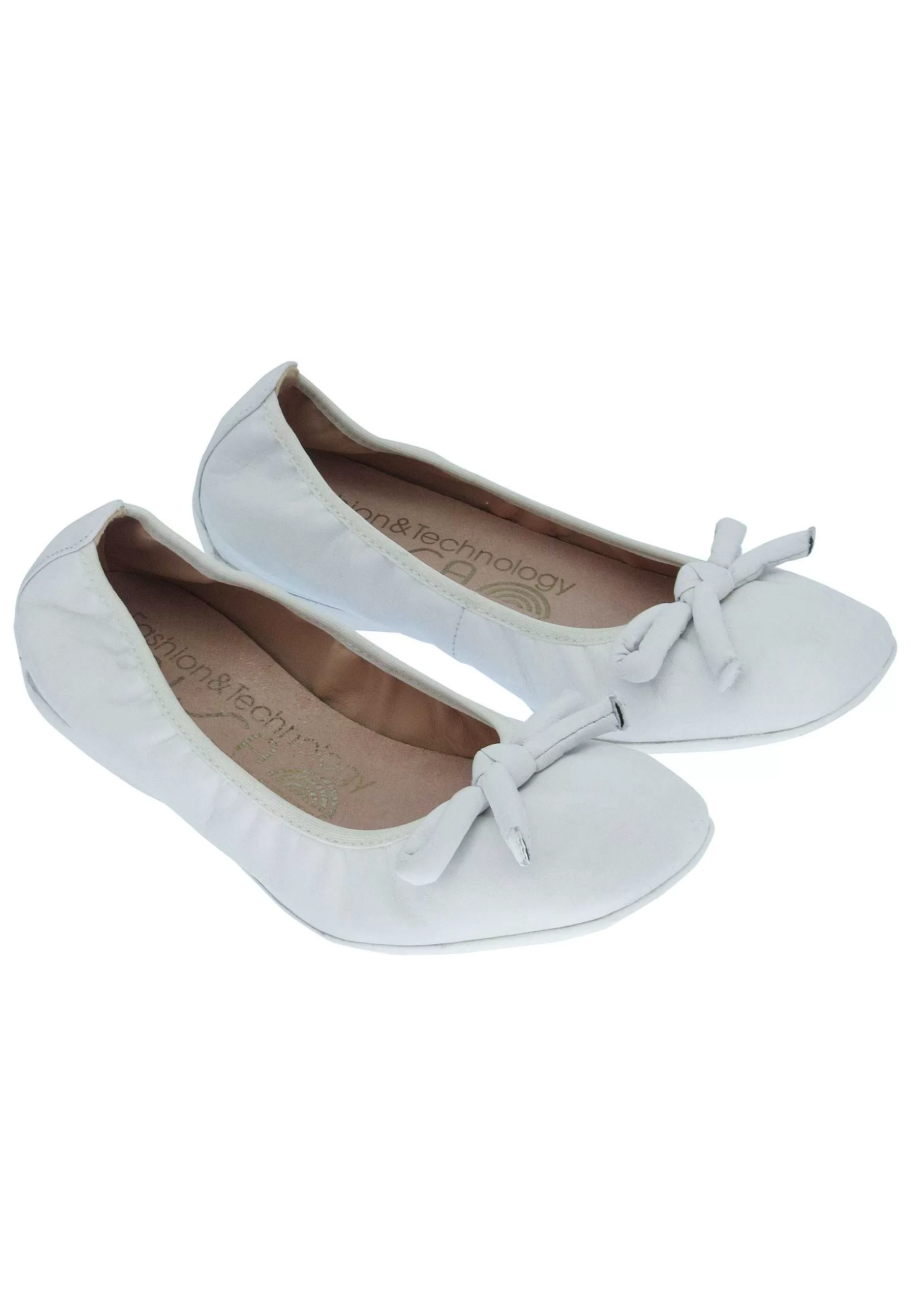 Ballerine Donna Aleda In Pelle Bianca E Fondo Basso In Gomma*Unisa Cheap