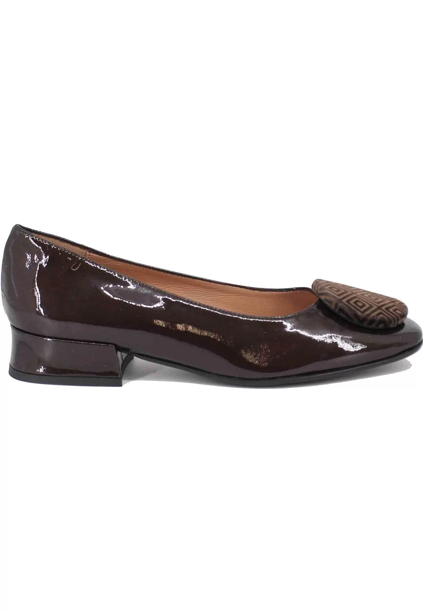 Ballerine Donna In Pelle Testa Di Moro Con Accessorio In Camoscio** Store