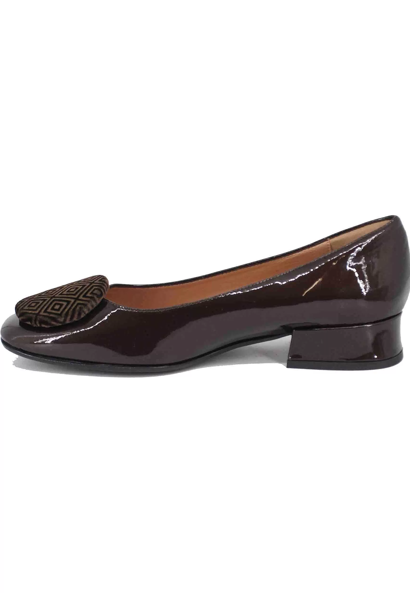Ballerine Donna In Pelle Testa Di Moro Con Accessorio In Camoscio** Store