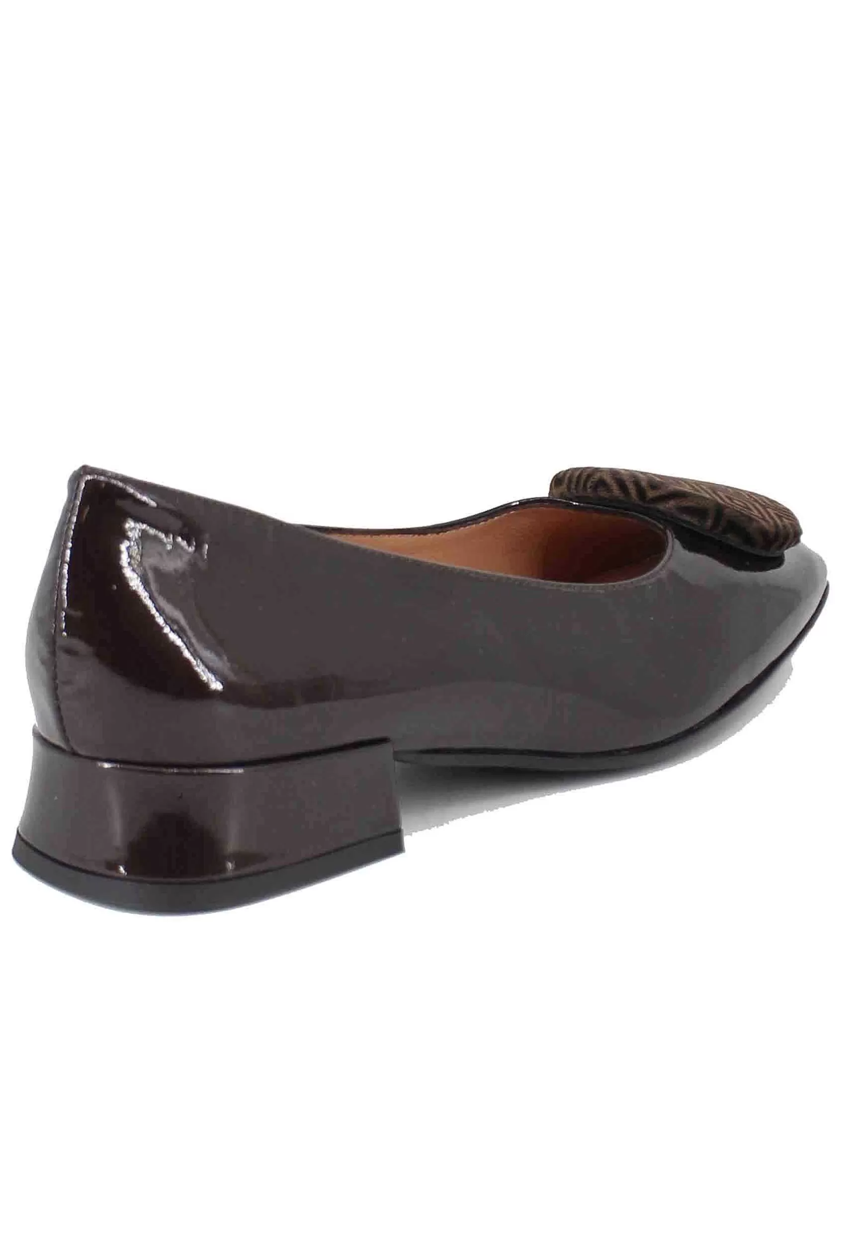 Ballerine Donna In Pelle Testa Di Moro Con Accessorio In Camoscio** Store