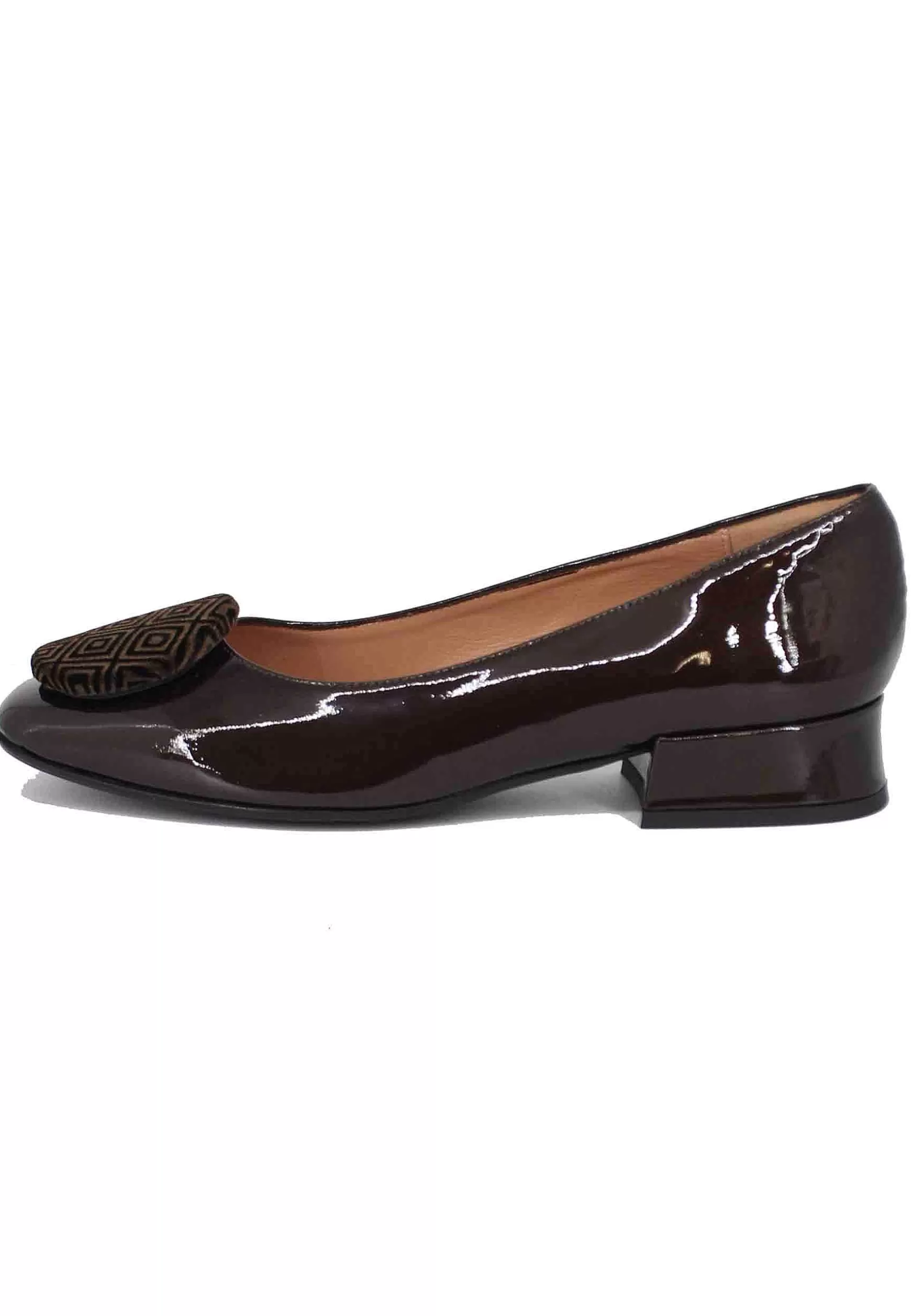 Ballerine Donna In Pelle Testa Di Moro Con Accessorio In Camoscio** Store