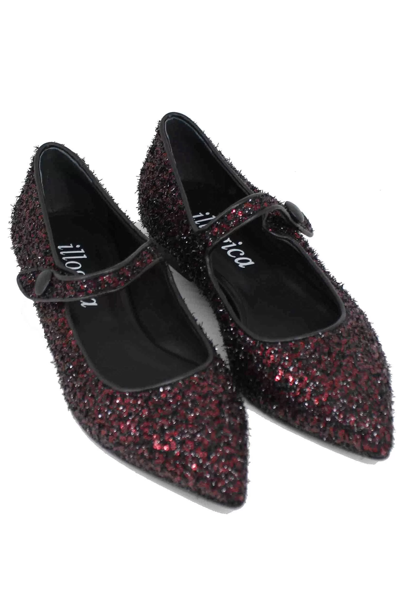 Ballerine Donna In Tessuto Glitter Rosso*illogica Discount