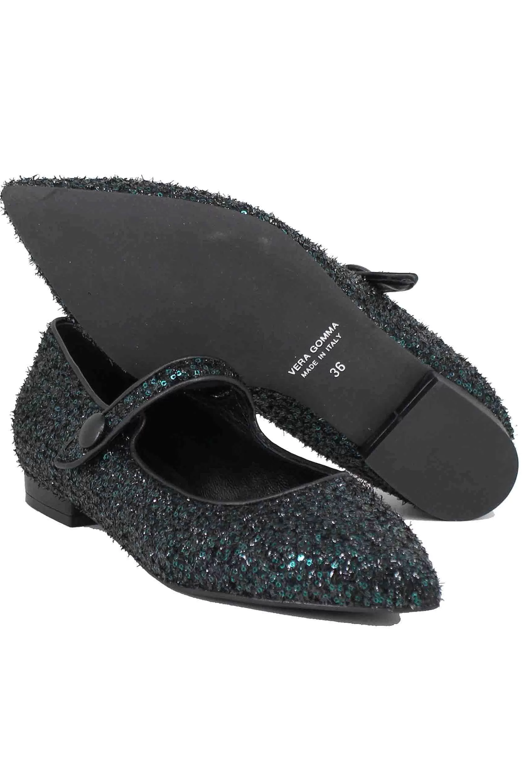 Ballerine Donna In Tessuto Glitter Verde*illogica New