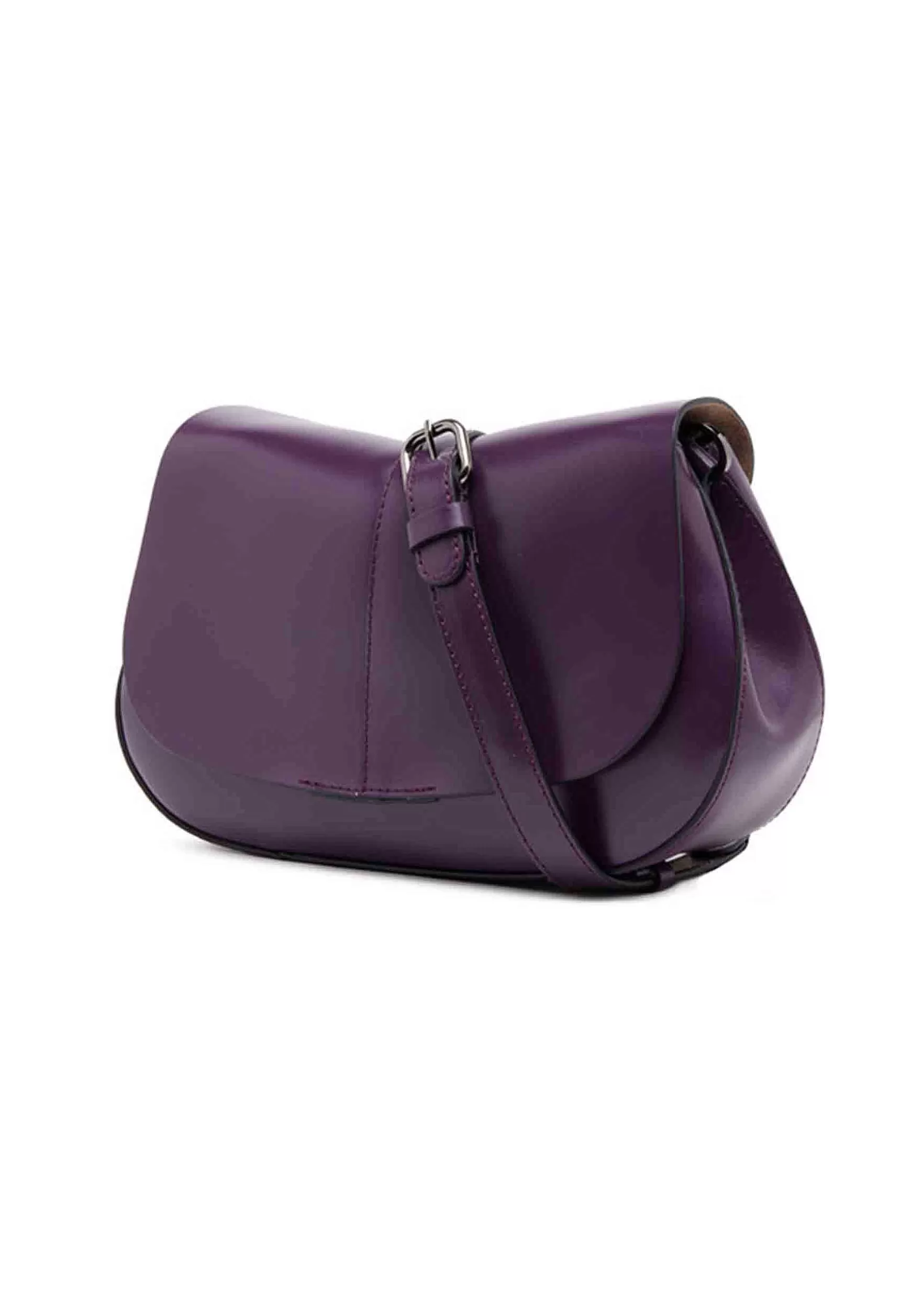 Borsa A Tracolla Donna Helena Round In Pelle Viola Con Manico In Catena*Gianni Chiarini Clearance