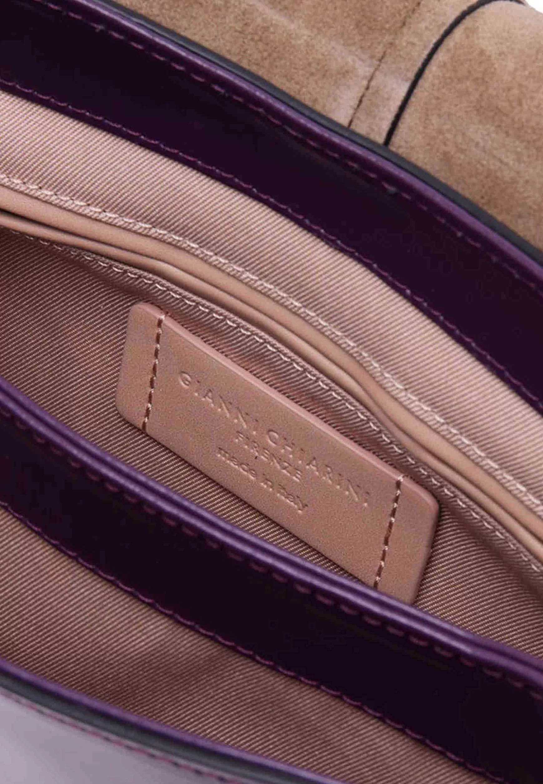 Borsa A Tracolla Donna Helena Round In Pelle Viola Con Manico In Catena*Gianni Chiarini Clearance