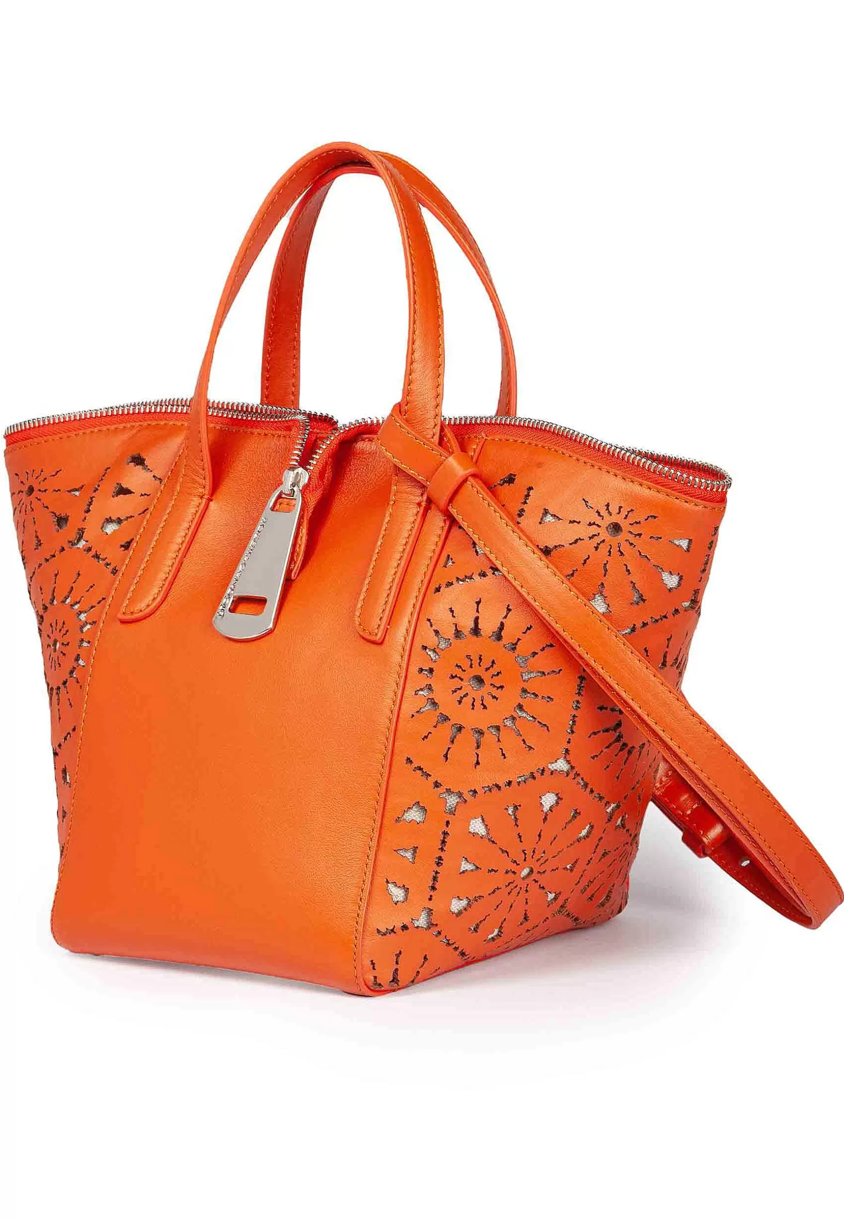 Borsa A Tracolla Donna In Pelle Laserata Arancione Con Tracolla*Roberta Gandolfi Fashion