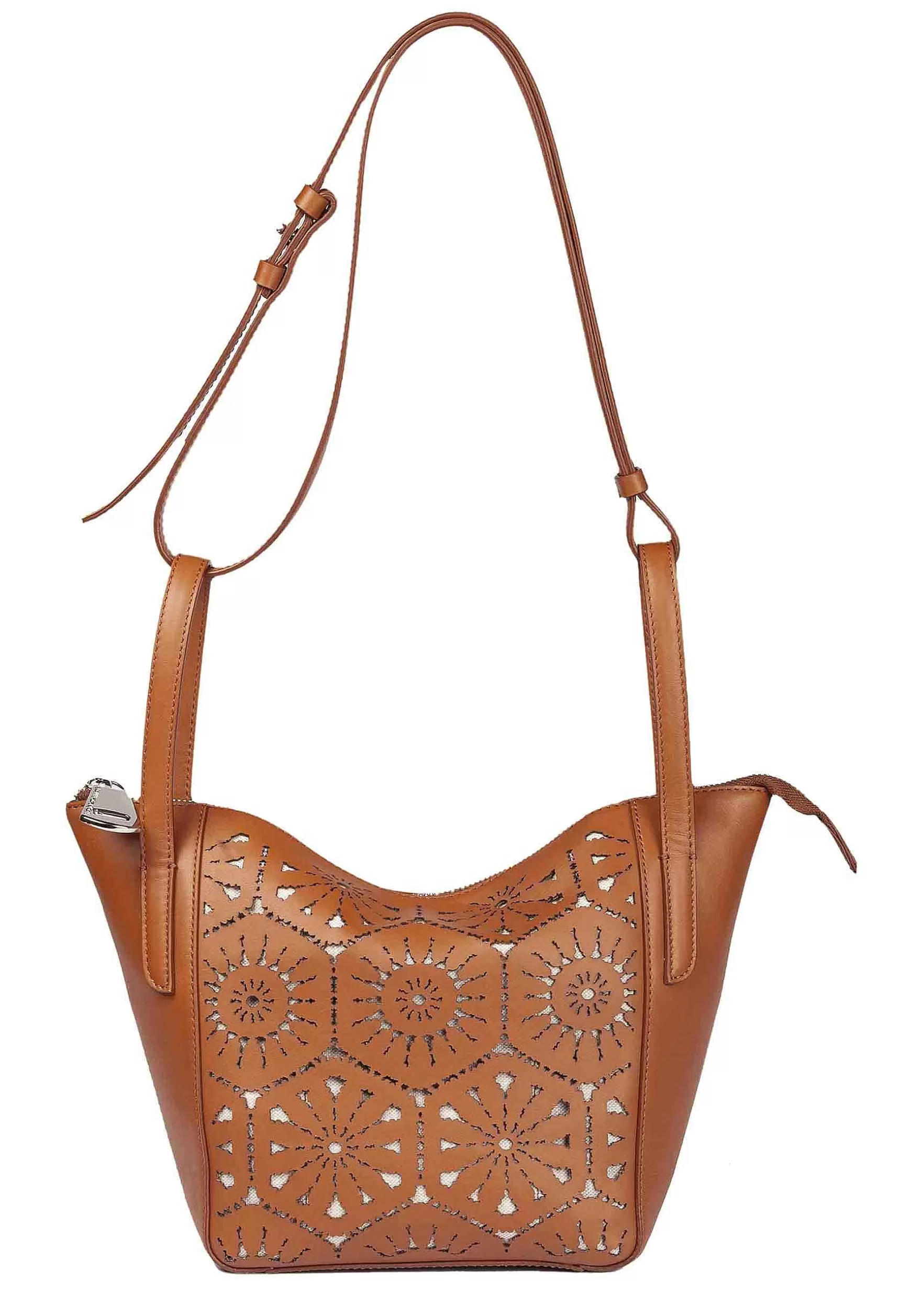 Borsa A Tracolla Donna In Pelle Laserata Cuoio Con Tracolla*Roberta Gandolfi Online
