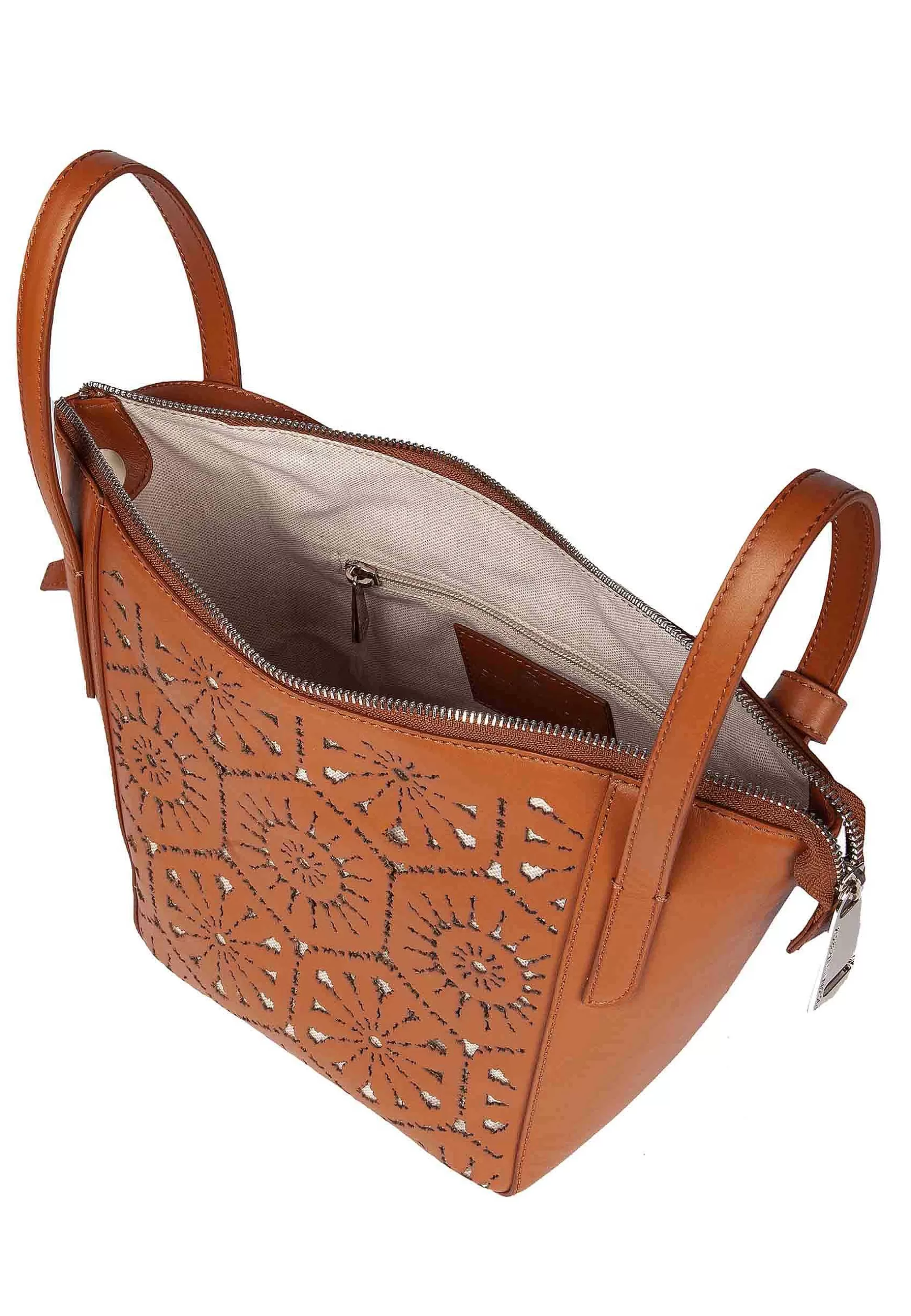 Borsa A Tracolla Donna In Pelle Laserata Cuoio Con Tracolla*Roberta Gandolfi Online