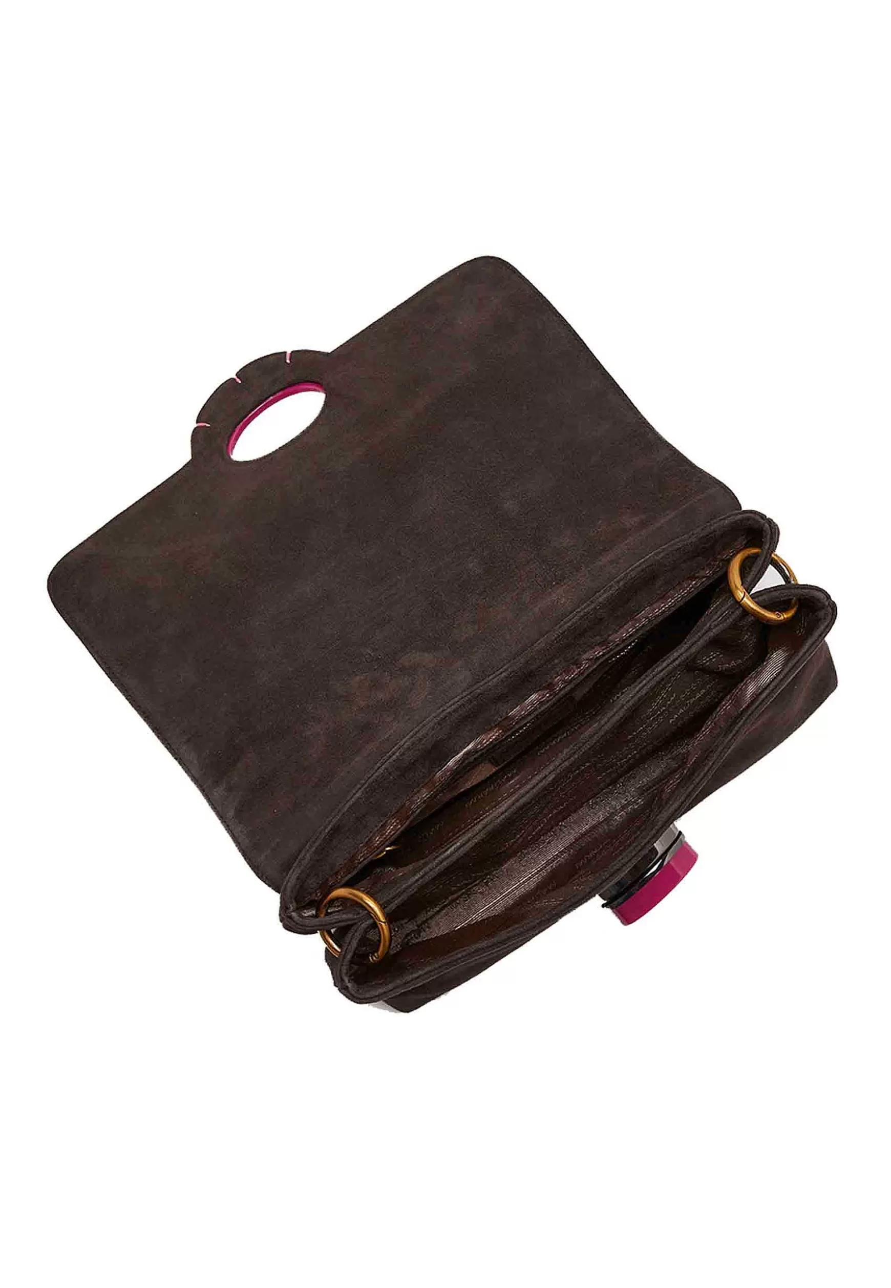 Borsa A Tracolla Donna Inlay In Camoscio Rosa E Marrone*Maliparmi Cheap