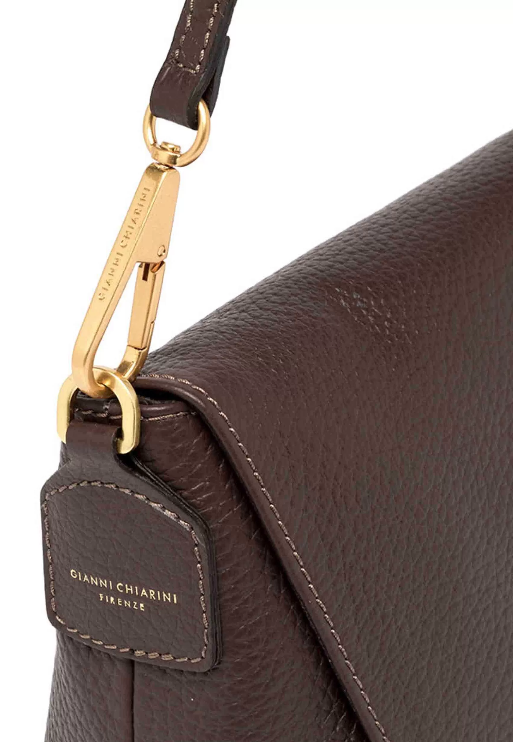 Borsa Donna A Spalla Brooke In Pelle Castoro Con Gancio Laterale Oro*Gianni Chiarini Flash Sale