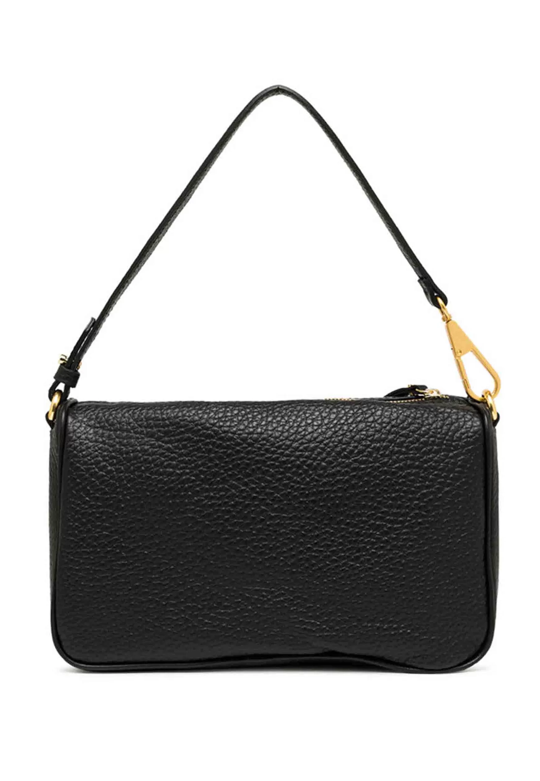 Borsa Donna A Spalla Brooke In Pelle Nera Con Doppia Tracolla E Gancio In Oro*Gianni Chiarini Fashion