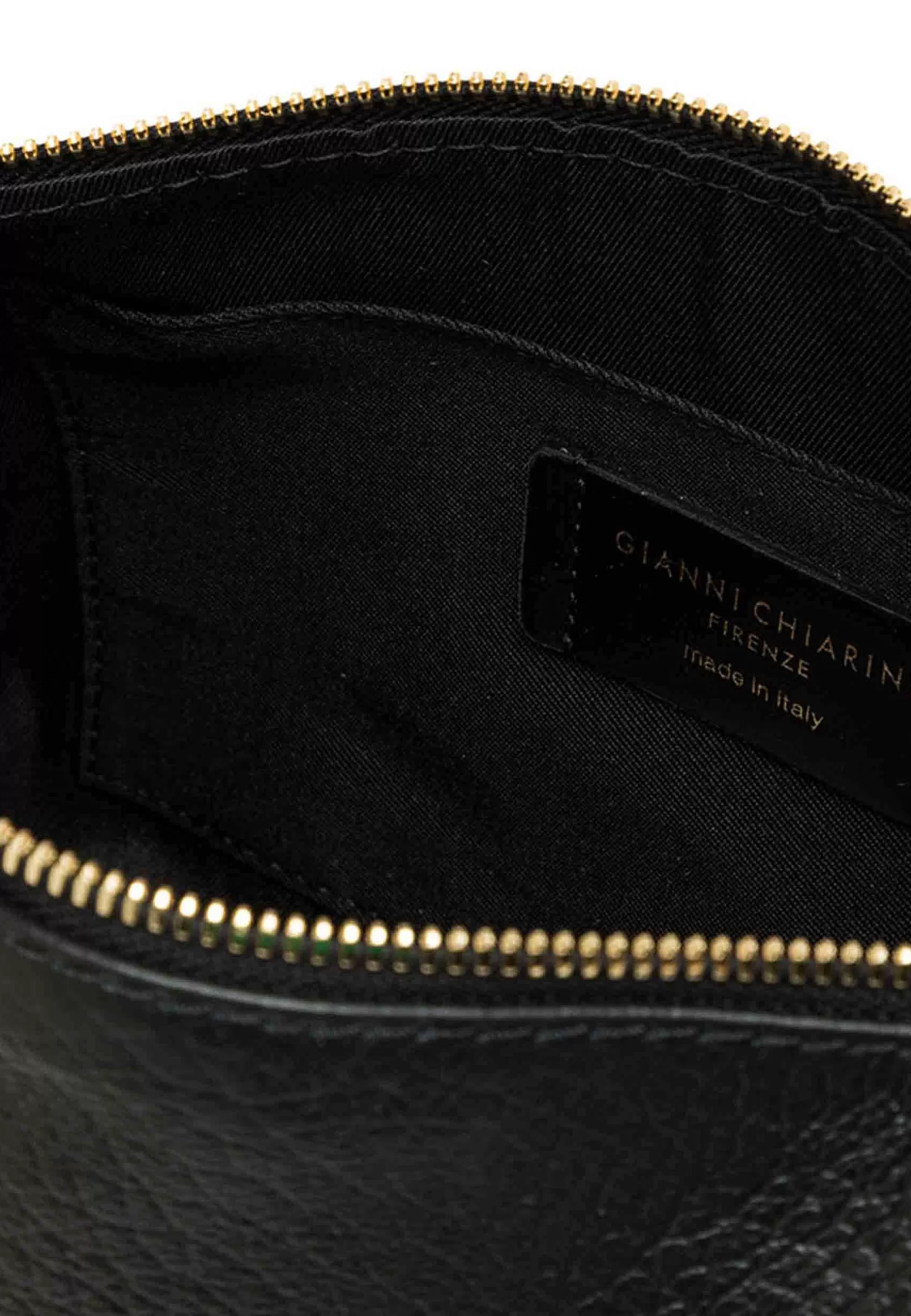 Borsa Donna A Spalla Brooke In Pelle Nera Con Doppia Tracolla E Gancio In Oro*Gianni Chiarini Fashion