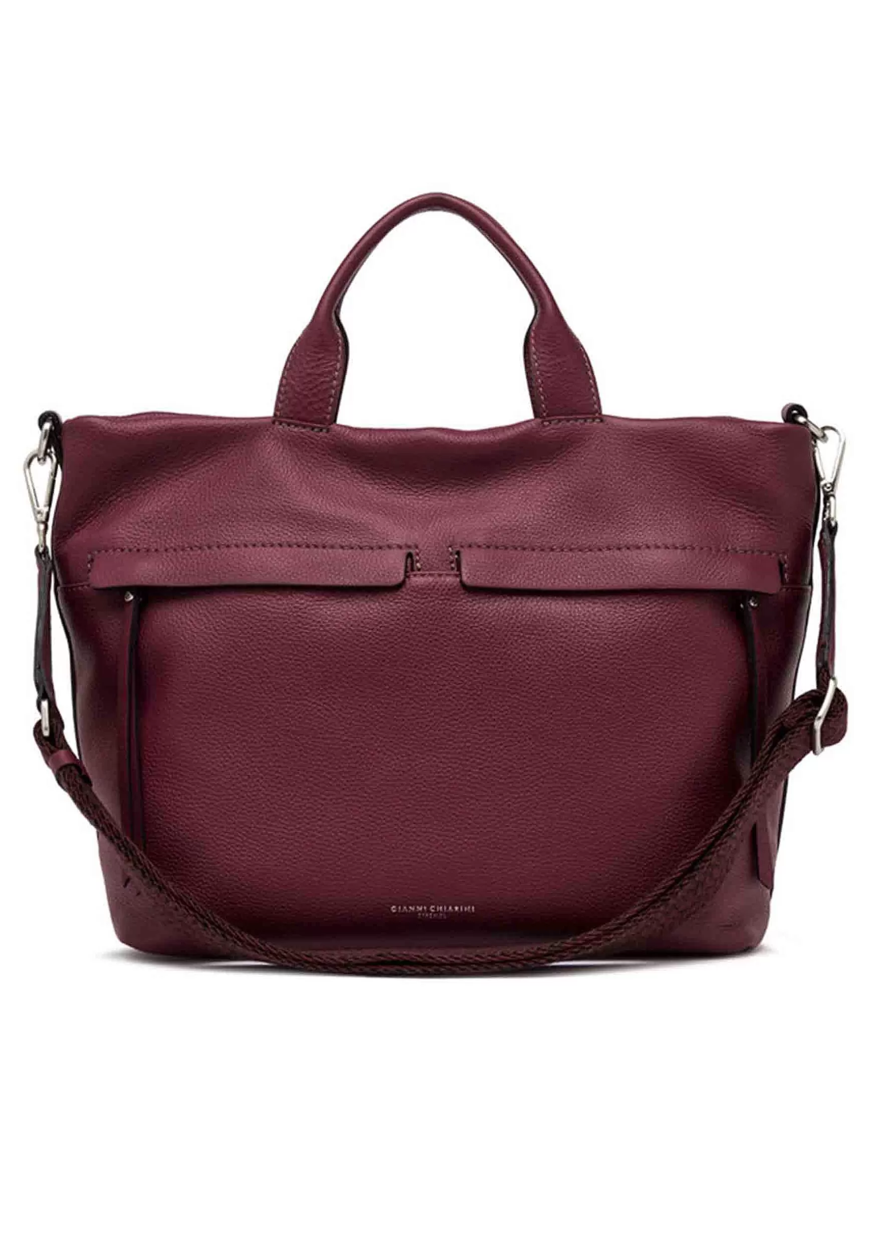 Borsa Donna A Spalla Duna In Pelle Bordeaux Con Tracolla In Tessuto Removibile*Gianni Chiarini Online