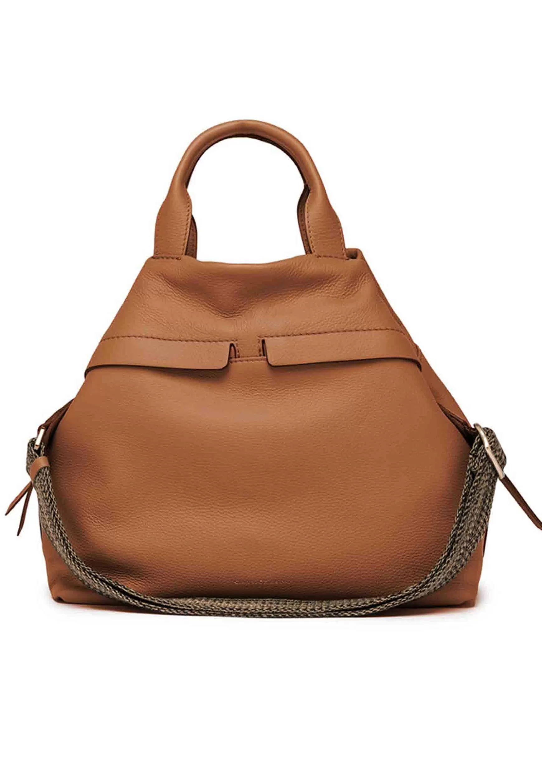 Borsa Donna A Spalla Duna In Pelle Cuoio Con Tracolla In Tessuto Removibile*Gianni Chiarini Flash Sale