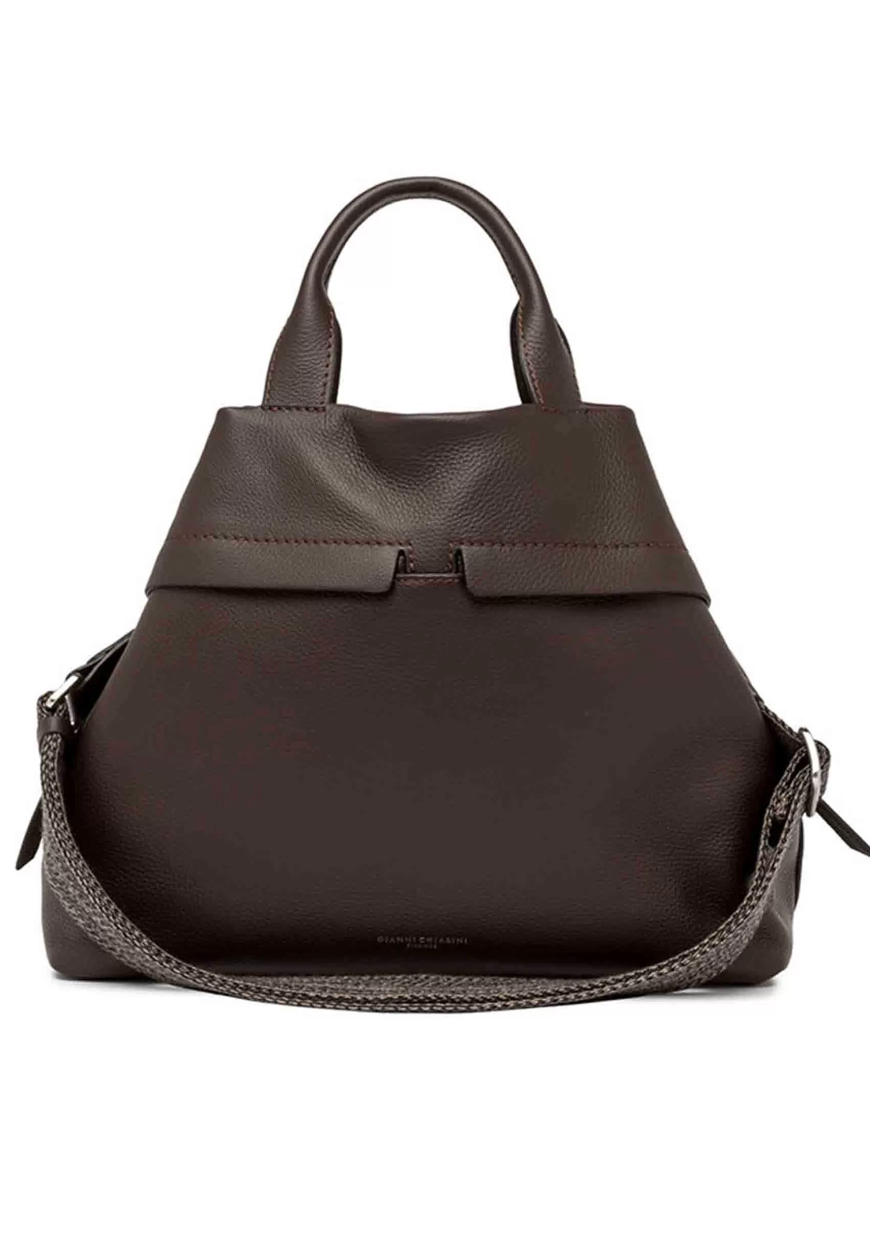 Borsa Donna A Spalla Duna In Pelle Testa Di Moro Con Tracolla In Tessuto Removibile*Gianni Chiarini Fashion