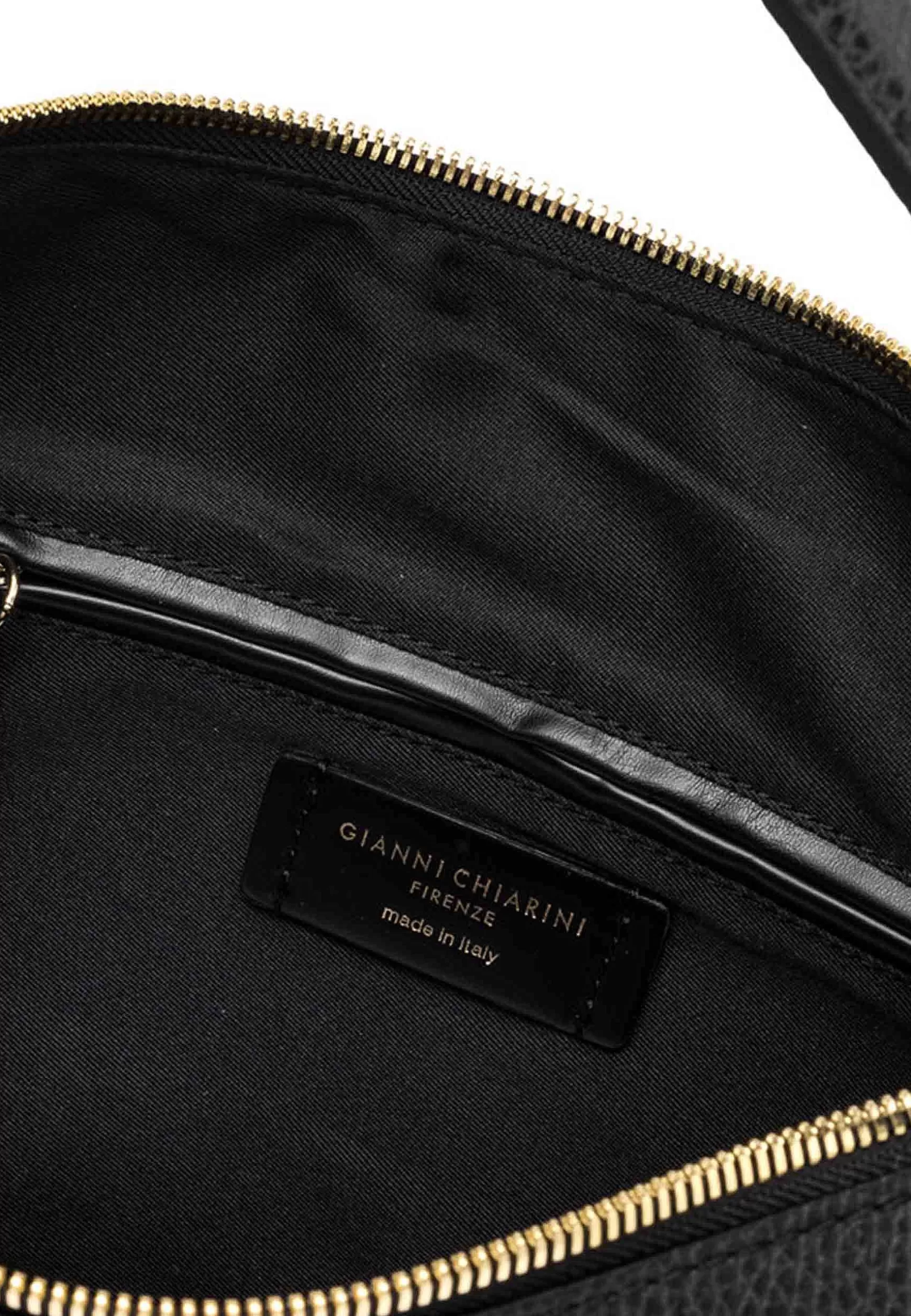 Borsa Donna A Spalla Ginko In Pelle Nera Con Doppia Tracolla*Gianni Chiarini Hot