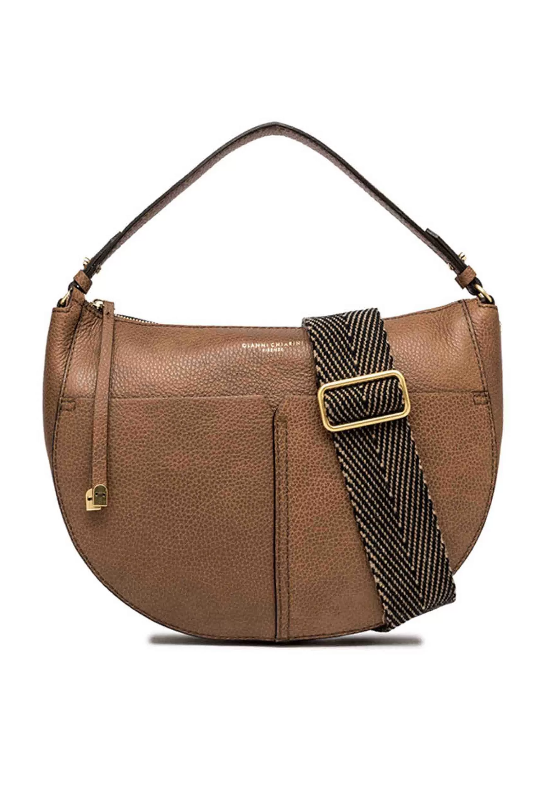 Borsa Donna A Spalla Ginko Maxi In Pelle Cuoio Con Doppia Tracolla*Gianni Chiarini Cheap