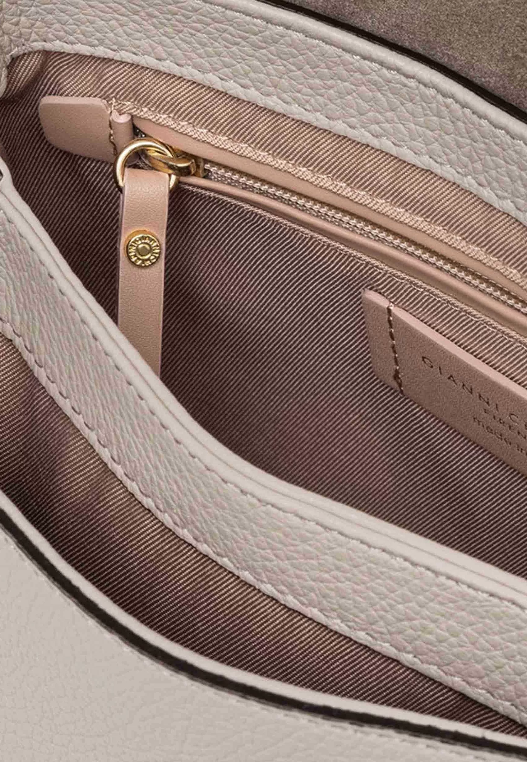 Borsa Donna A Spalla Helena Round In Pelle Beige Con Doppia Tracolla*Gianni Chiarini Sale