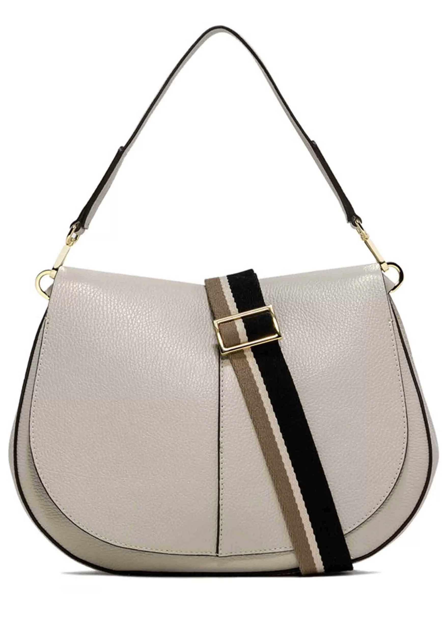 Borsa Donna A Spalla Helena Round In Pelle Beige Con Manico In Pelle E Tracolla In Tessuto*Gianni Chiarini Cheap