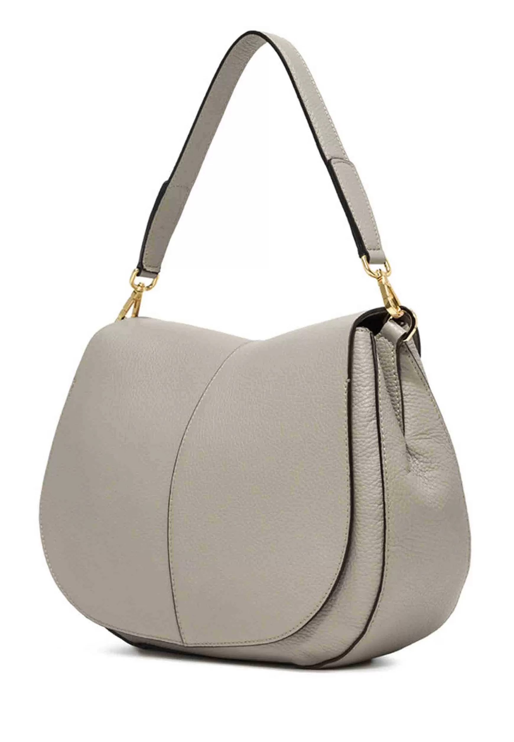 Borsa Donna A Spalla Helena Round In Pelle Beige Con Manico In Pelle E Tracolla In Tessuto*Gianni Chiarini Cheap