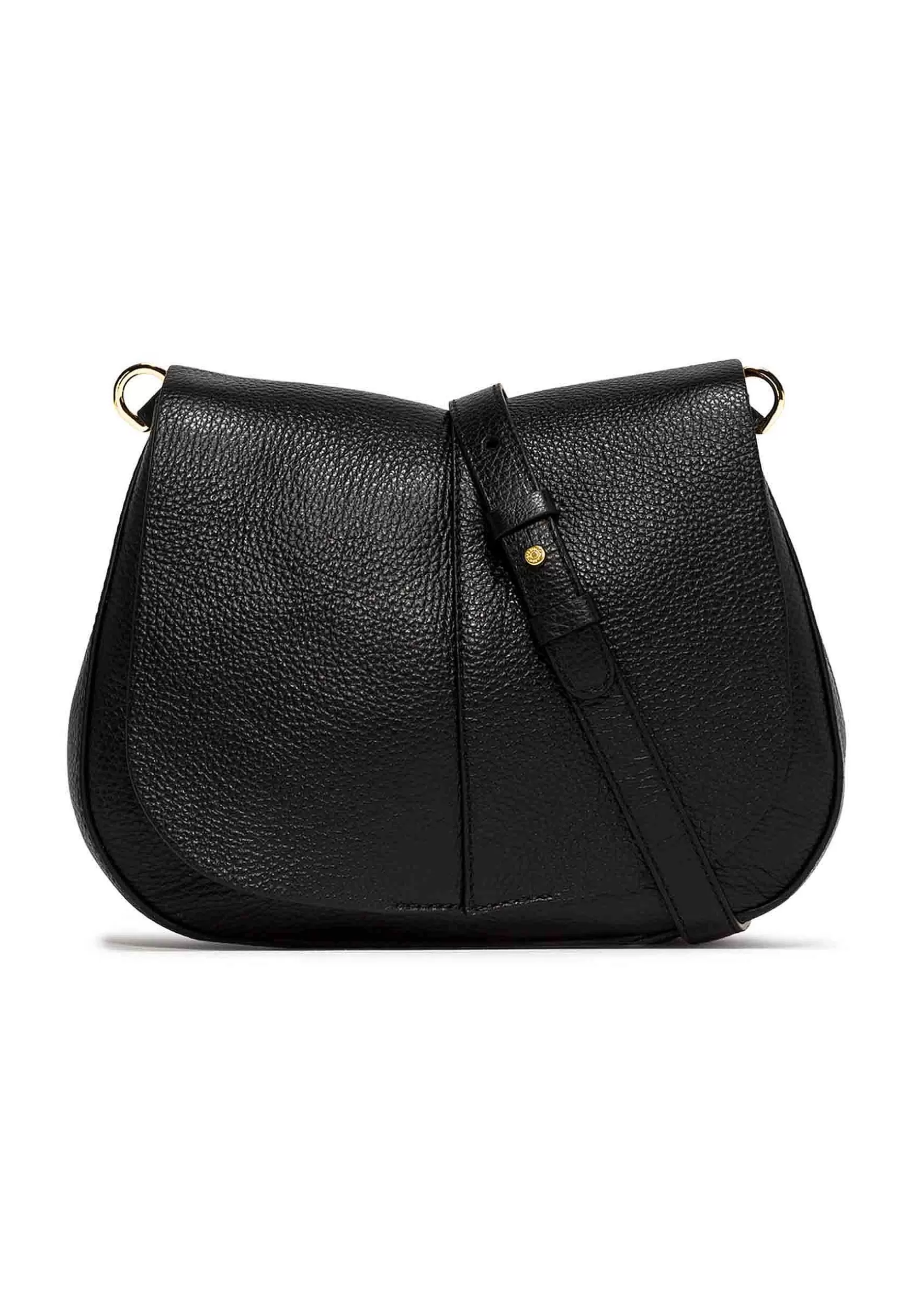 Borsa Donna A Spalla Helena Round In Pelle Nera Con Doppia Tracolla*Gianni Chiarini New