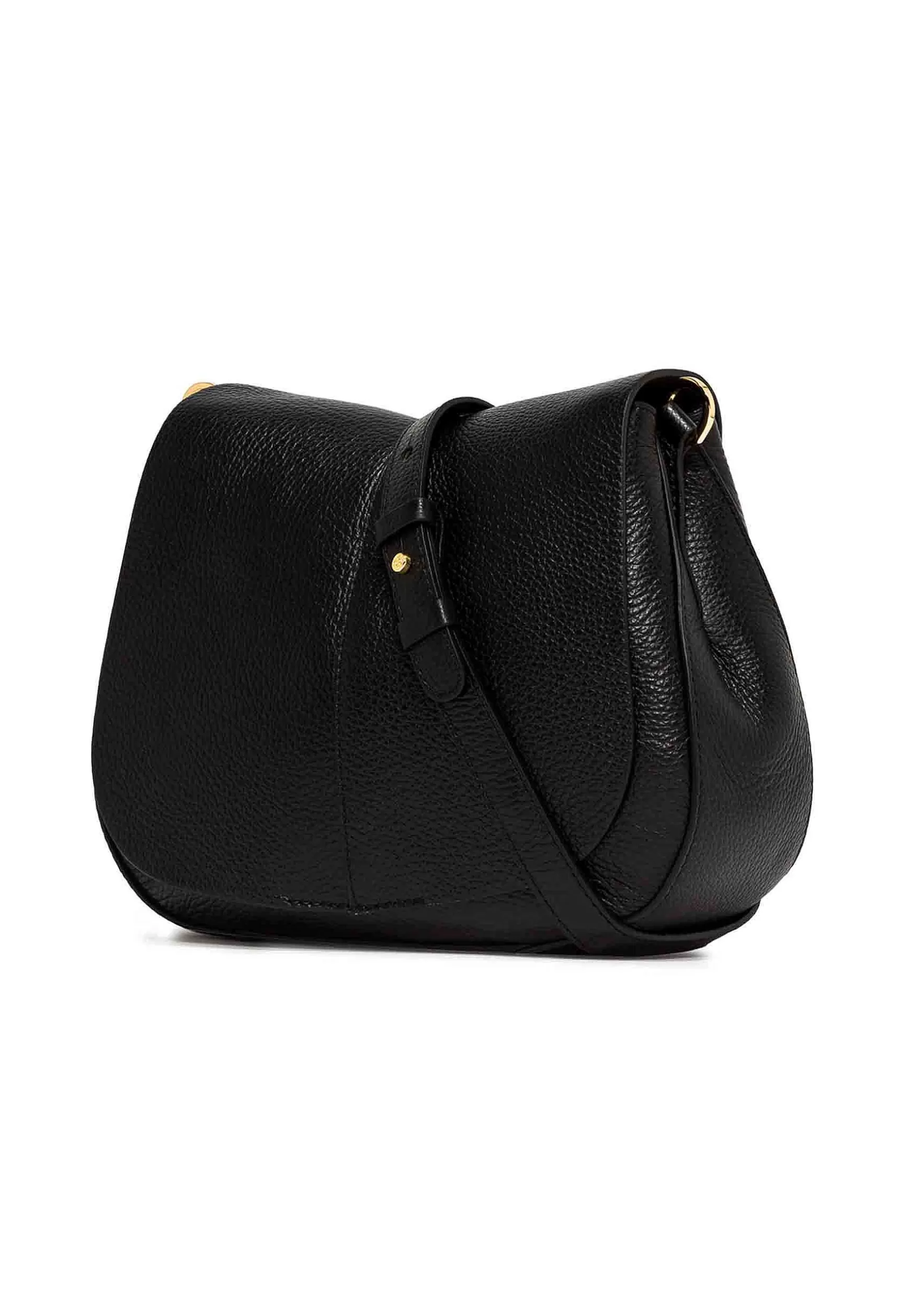 Borsa Donna A Spalla Helena Round In Pelle Nera Con Doppia Tracolla*Gianni Chiarini New