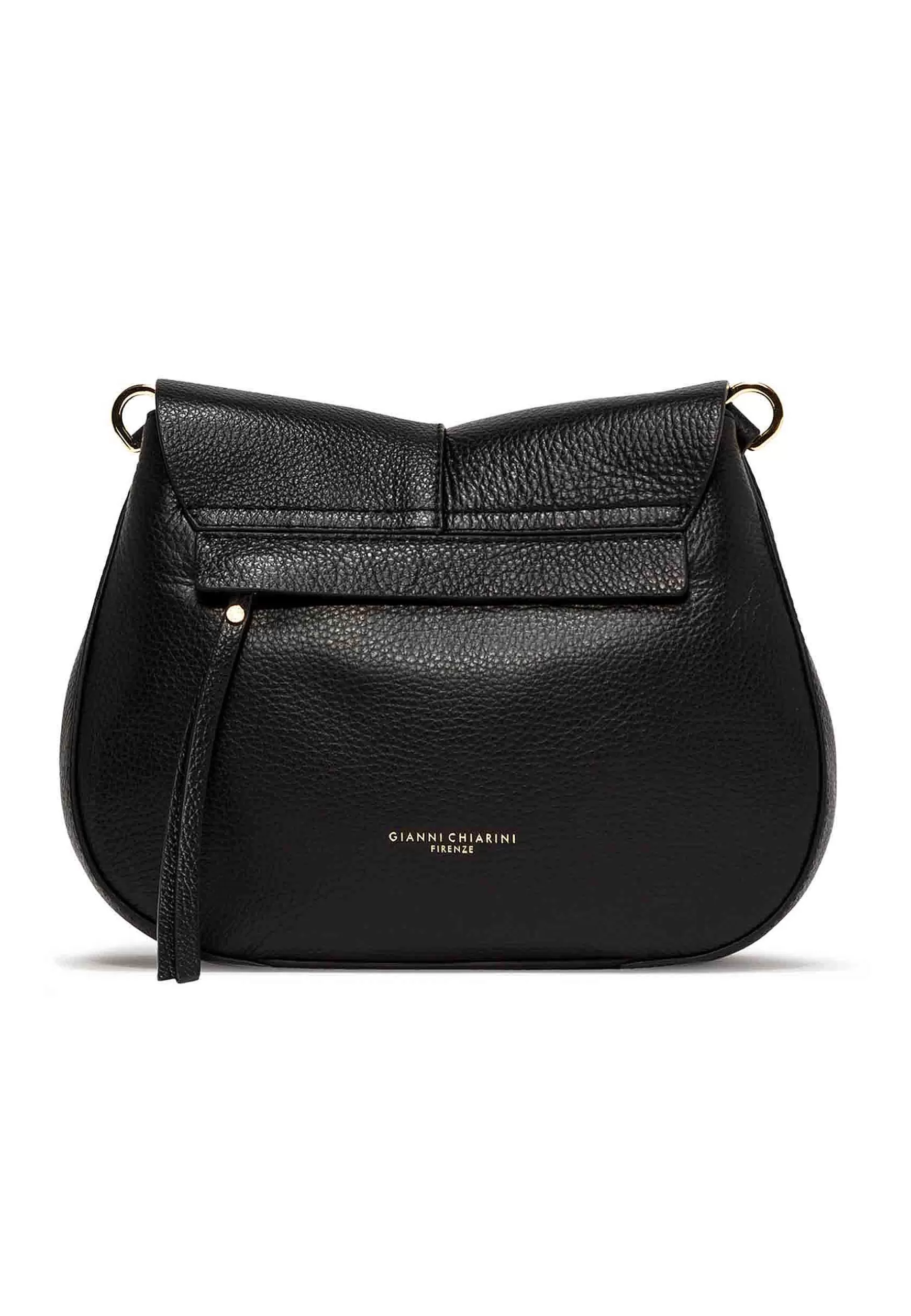 Borsa Donna A Spalla Helena Round In Pelle Nera Con Doppia Tracolla*Gianni Chiarini New