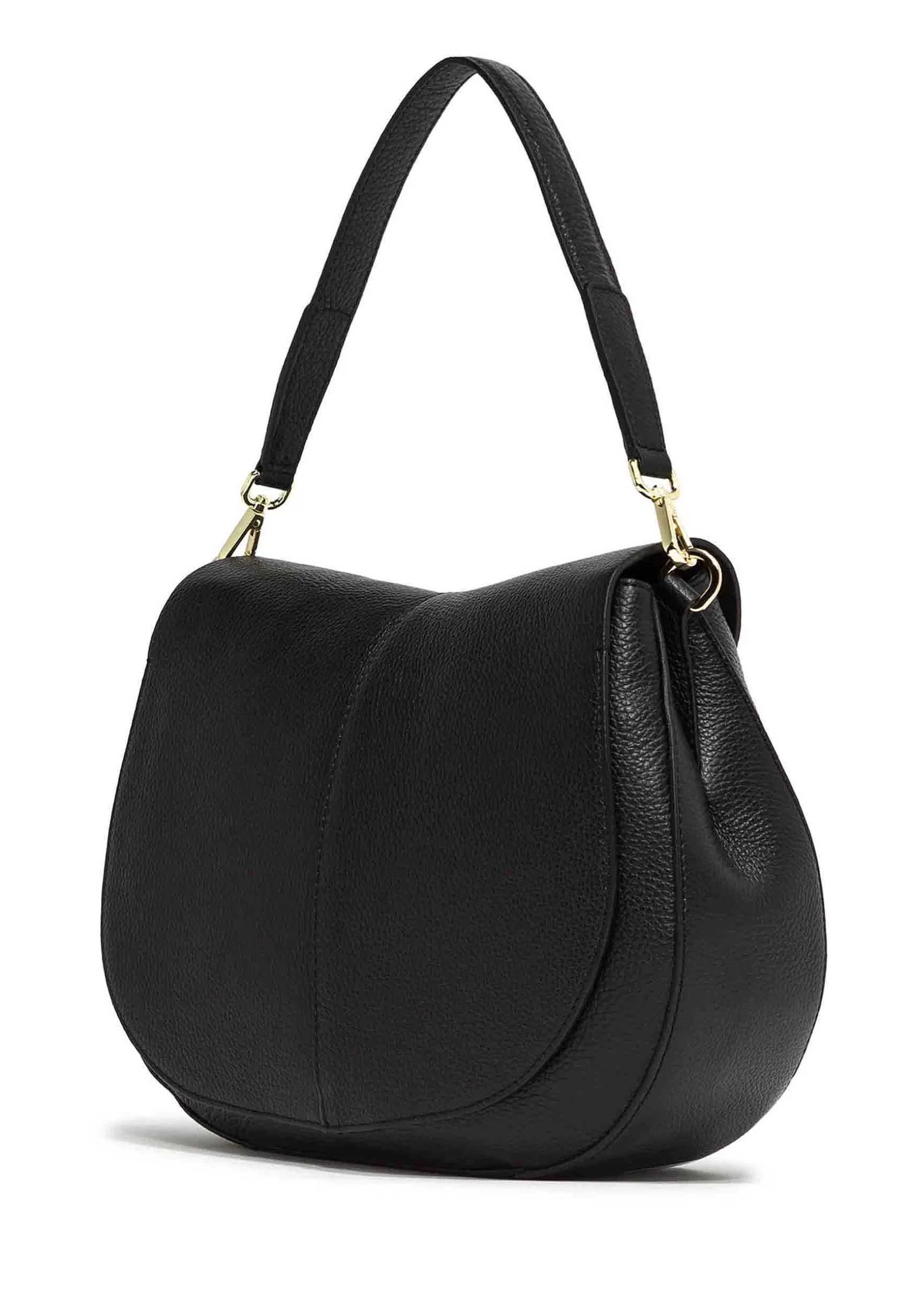 Borsa Donna A Spalla Helena Round In Pelle Nera Con Manico In Pelle E Tracolla In Tessuto*Gianni Chiarini Shop