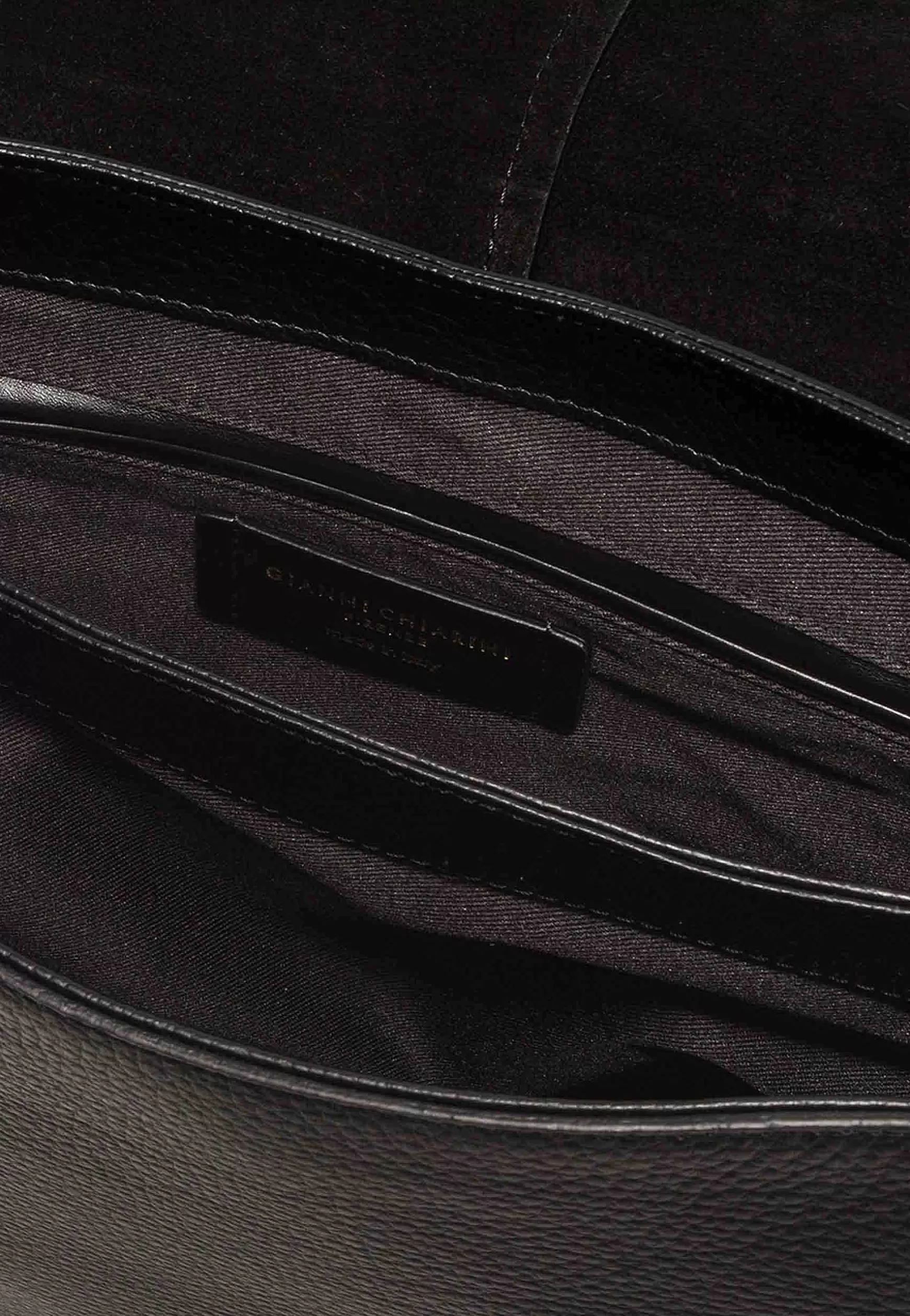 Borsa Donna A Spalla Helena Round In Pelle Nera Con Manico In Pelle E Tracolla In Tessuto*Gianni Chiarini Shop