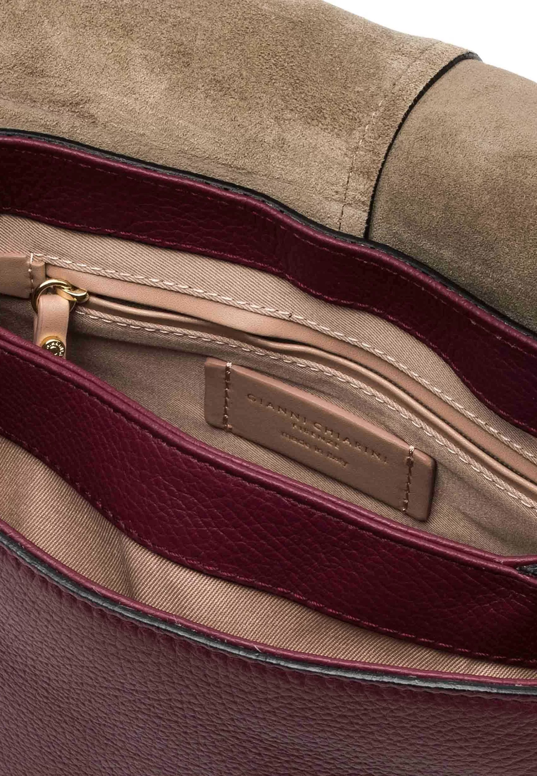 Borsa Donna A Spalla Helena Round In Pelle Rossa Con Doppia Tracolla*Gianni Chiarini Best Sale