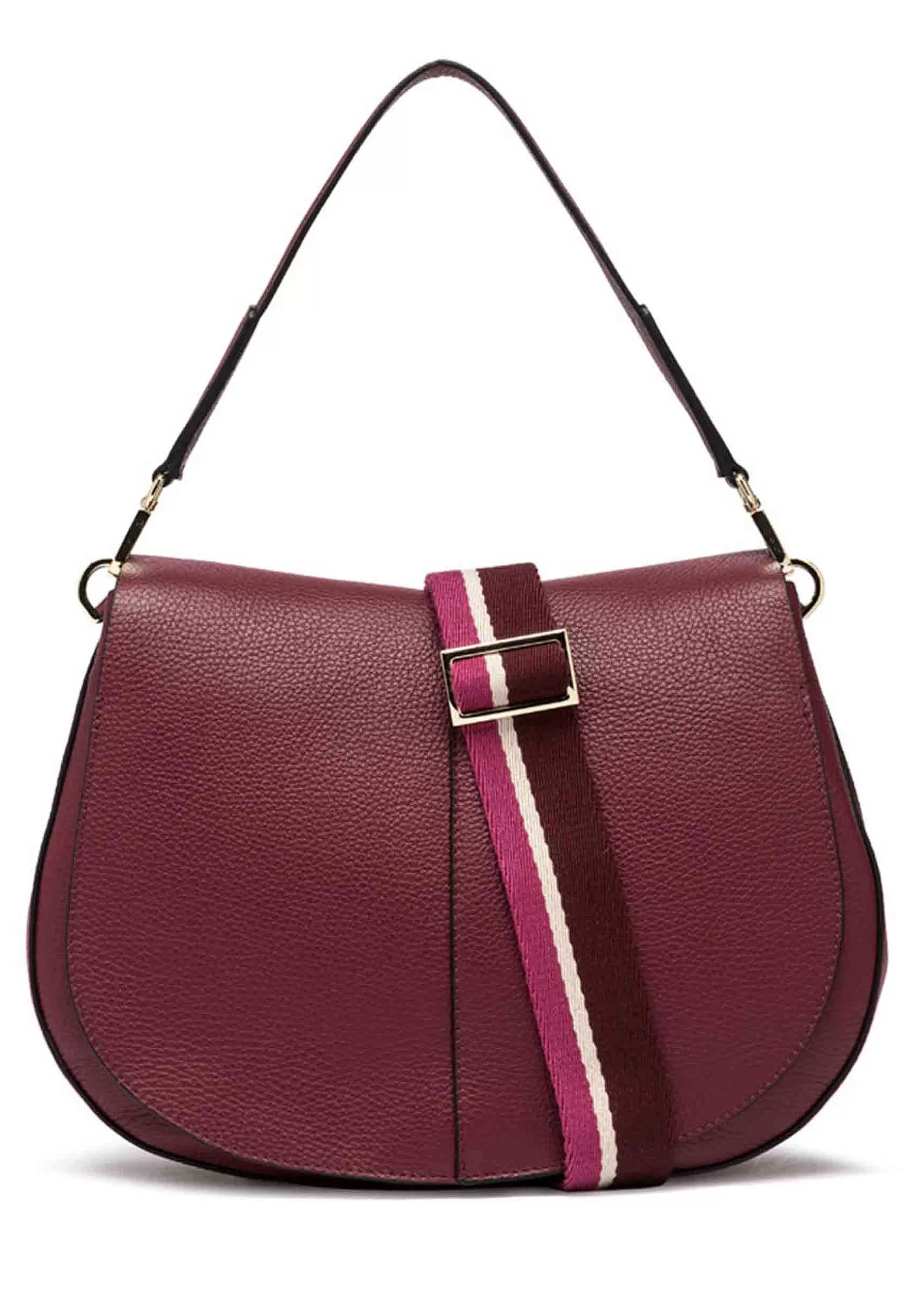 Borsa Donna A Spalla Helena Round In Pelle Rossa Con Manico In Pelle E Tracolla In Tessuto*Gianni Chiarini Cheap