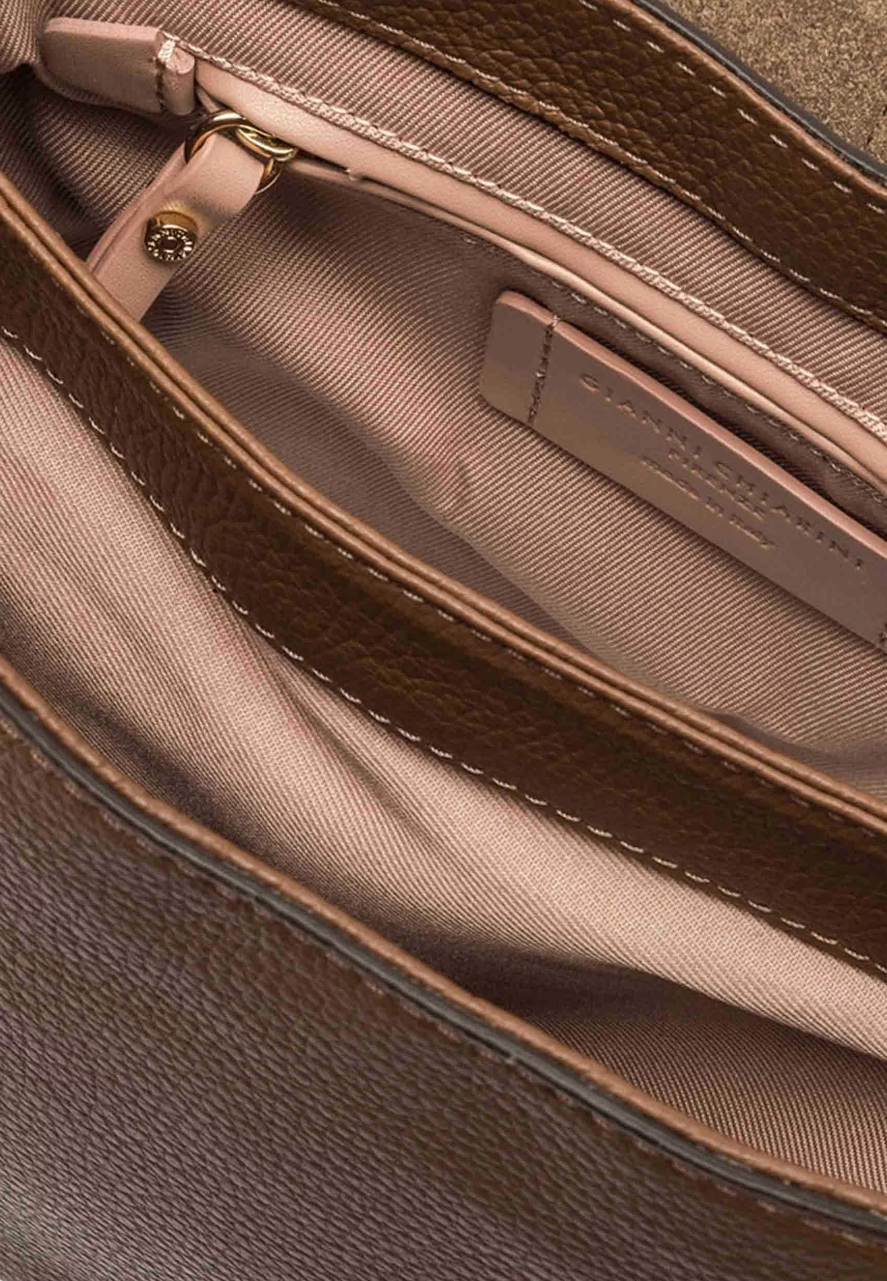 Borsa Donna A Spalla Helena Round In Pelle Rossa Con Manico In Pelle E Tracolla In Tessuto*Gianni Chiarini Cheap