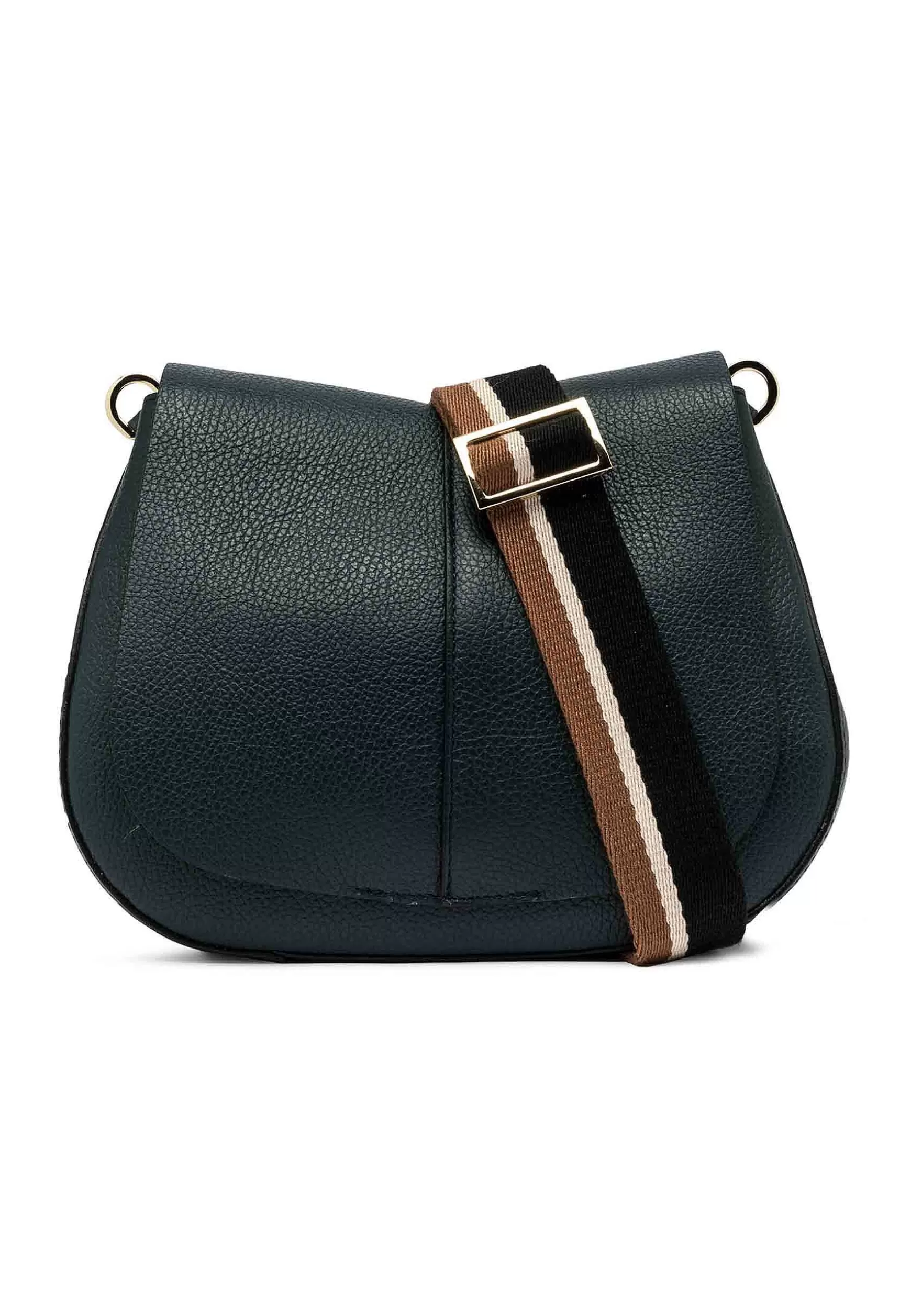 Borsa Donna A Spalla Helena Round In Pelle Verde Con Doppia Tracolla*Gianni Chiarini Store