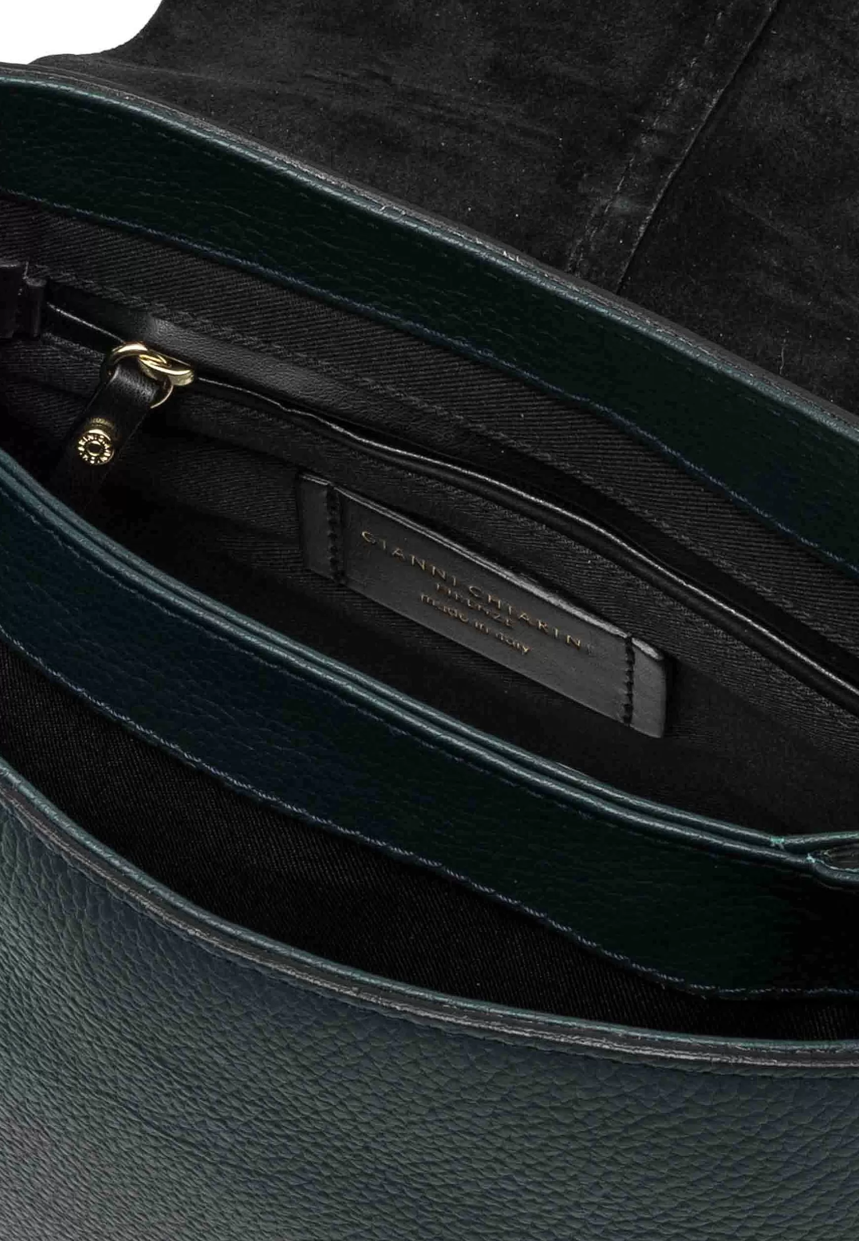 Borsa Donna A Spalla Helena Round In Pelle Verde Con Doppia Tracolla*Gianni Chiarini Store