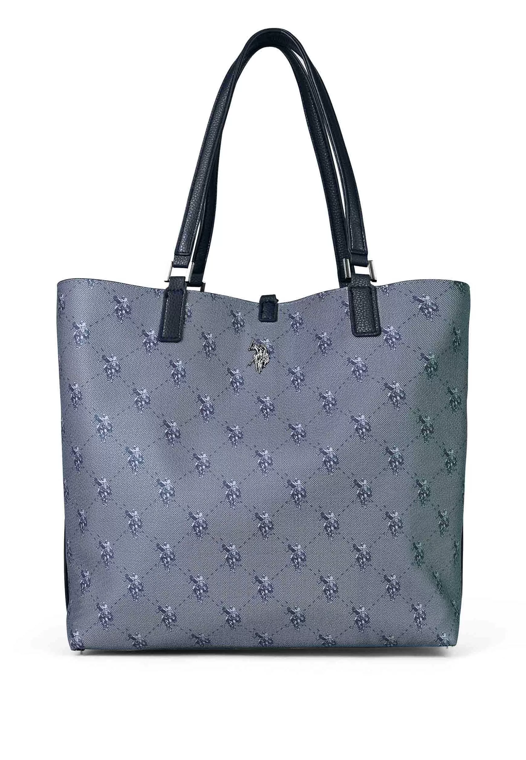 Borsa Donna A Spalla In Eco Pelle Blu Con Doppi Manici Malibu Large Shopping*U.S. Polo Assn Flash Sale