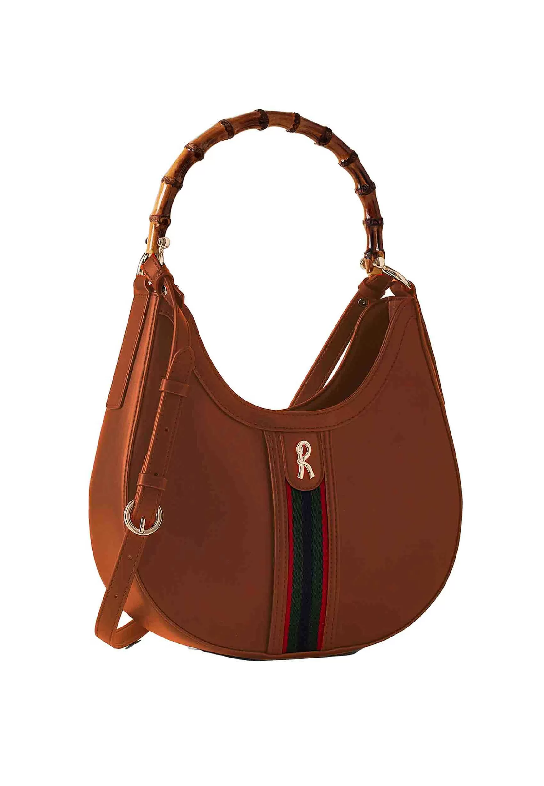 Borsa Donna A Spalla In Eco Pelle Cuoio Con Manico In Bamboo*Roberta di Camerino Shop