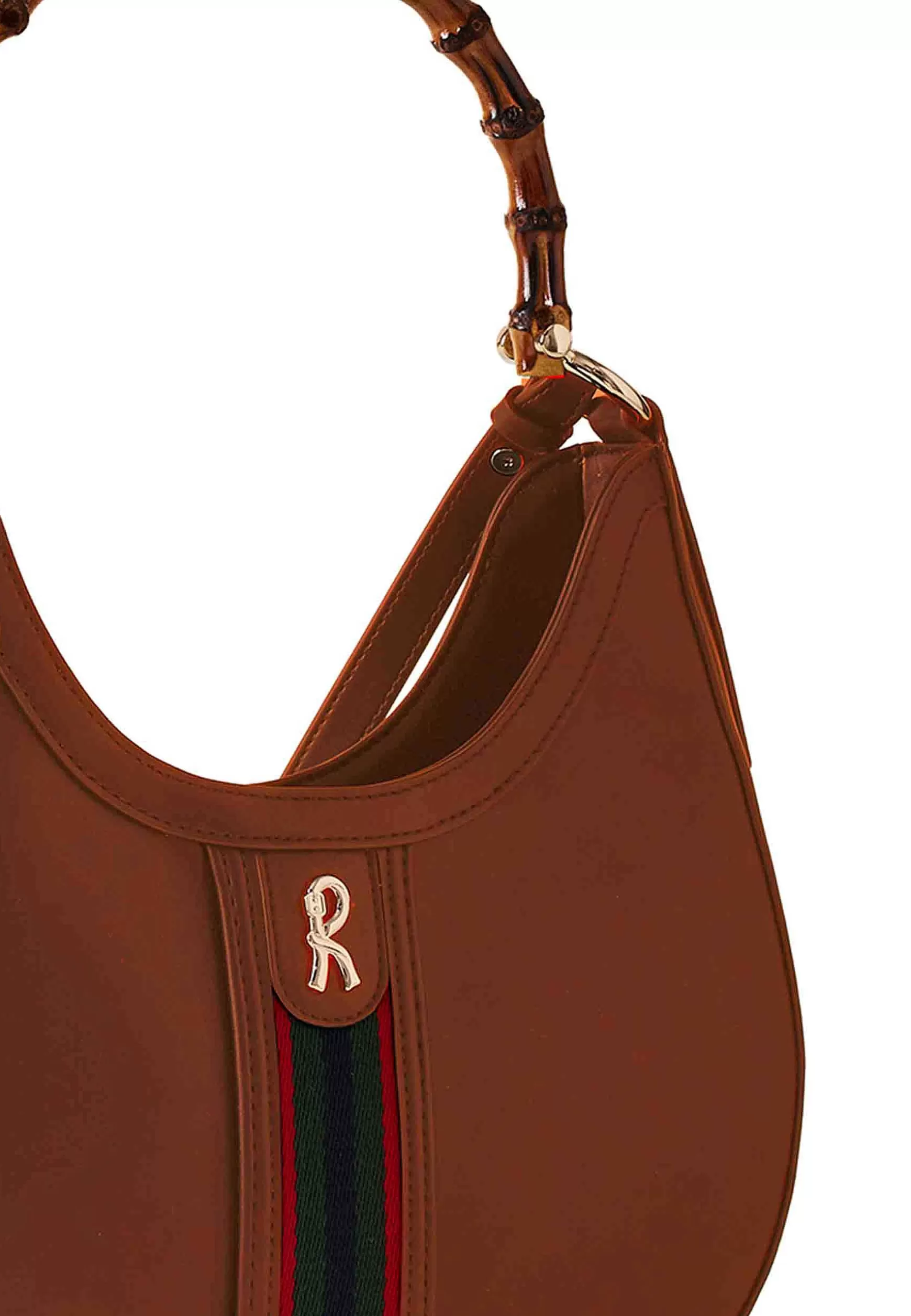 Borsa Donna A Spalla In Eco Pelle Cuoio Con Manico In Bamboo*Roberta di Camerino Shop