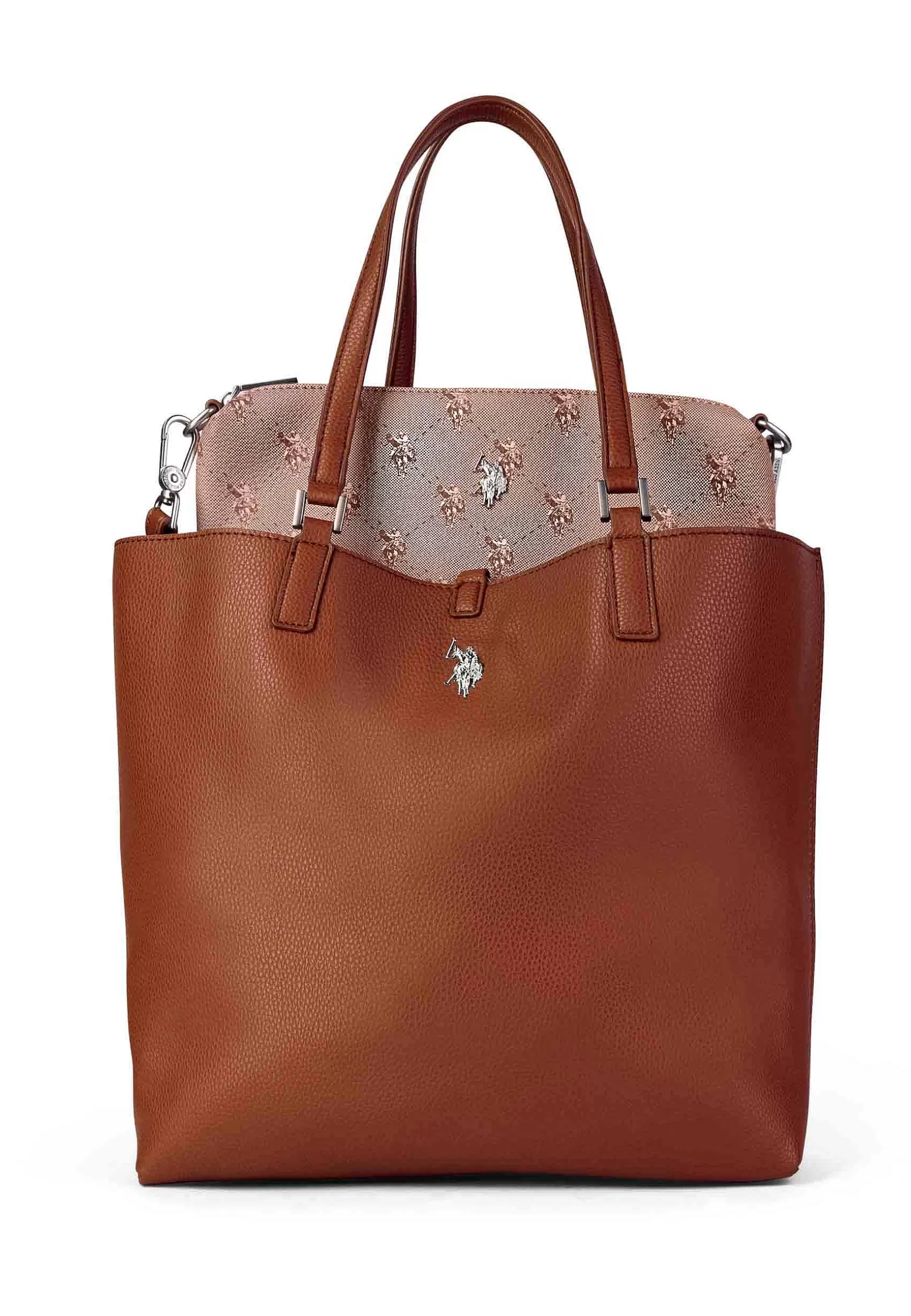Borsa Donna A Spalla In Eco Pelle Mattone Con Doppi Manici Malibu Large Shopping*U.S. Polo Assn Store