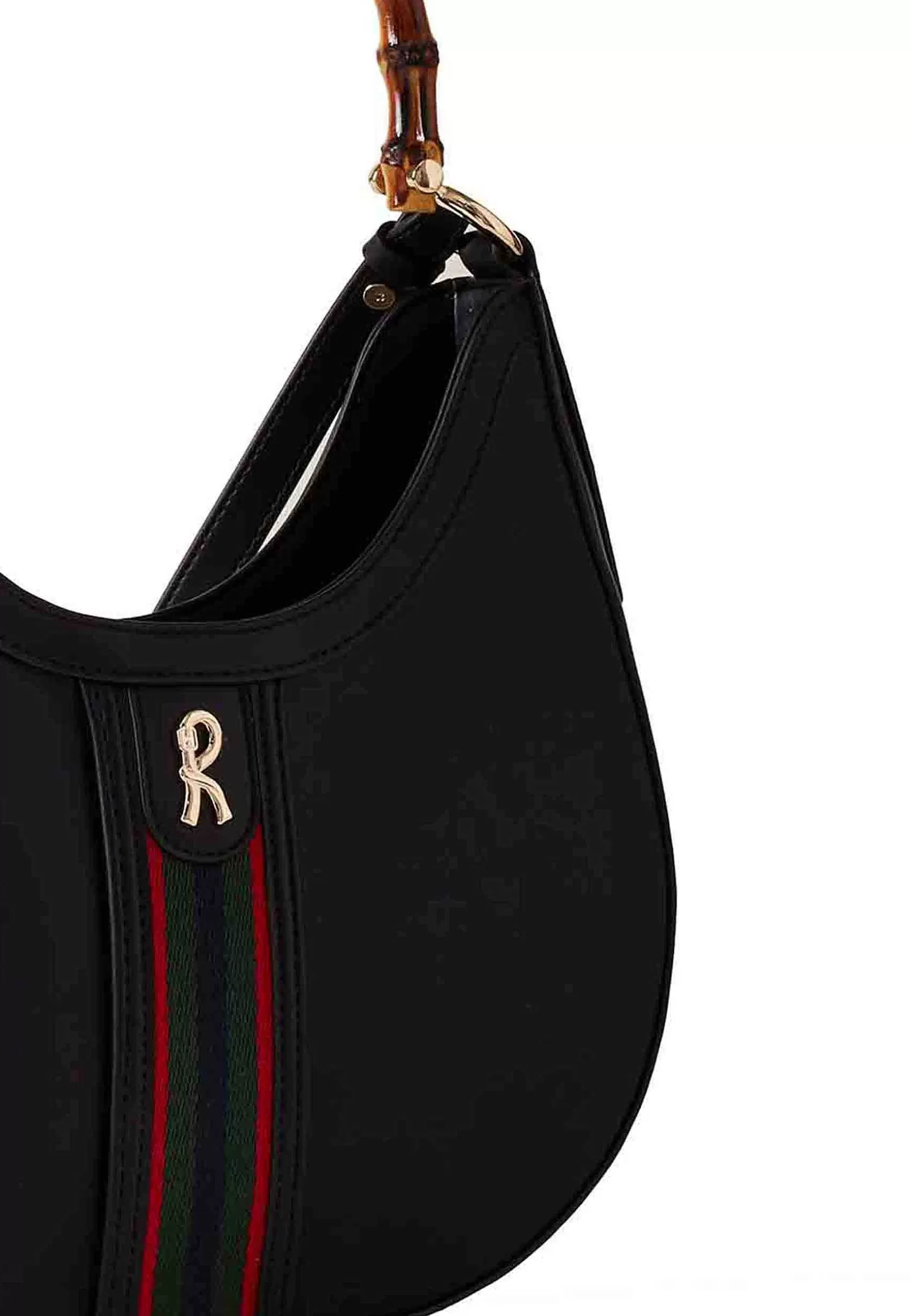 Borsa Donna A Spalla In Eco Pelle Nera Con Manico In Bamboo*Roberta di Camerino Best Sale