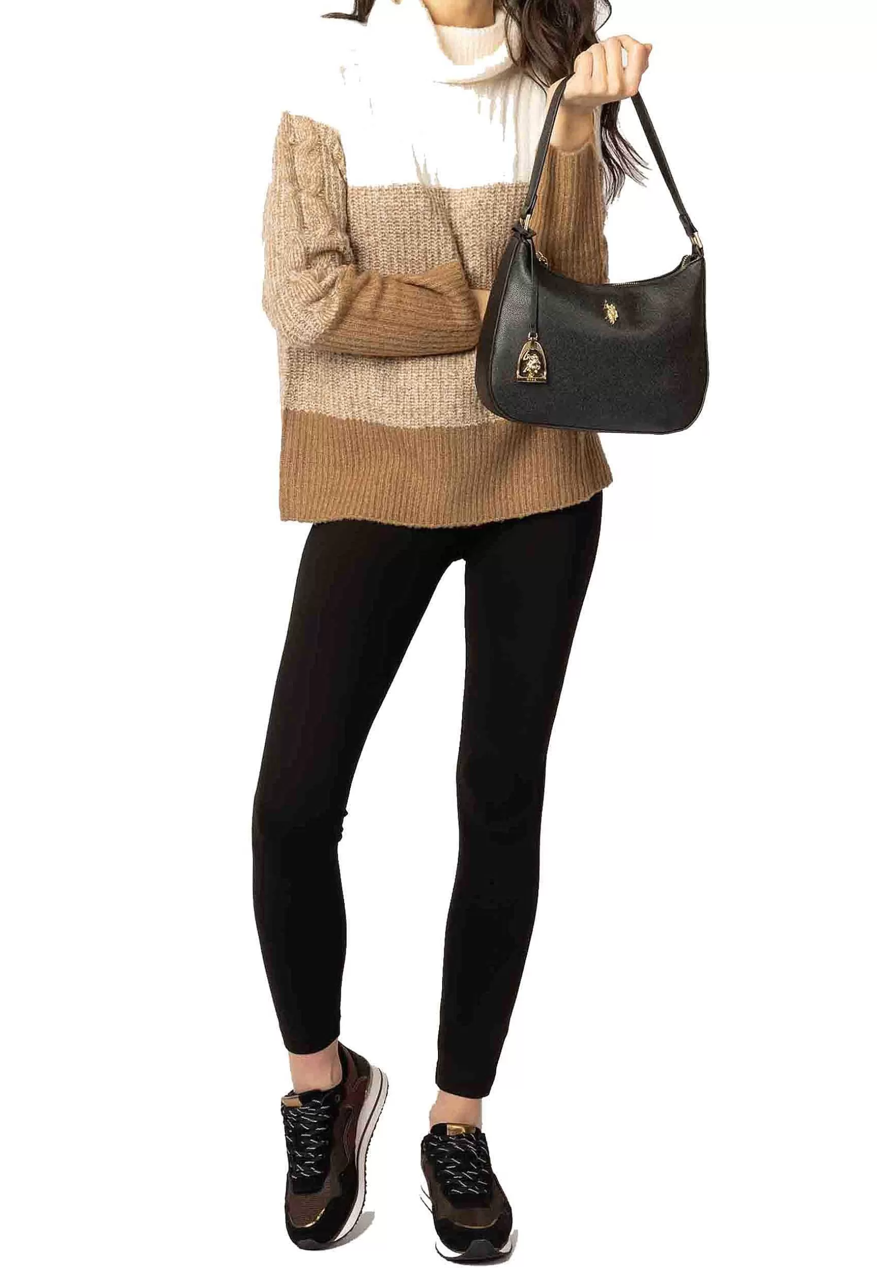 Borsa Donna A Spalla In Eco Pelle Nera Jones Small Hobo*U.S. Polo Assn Flash Sale