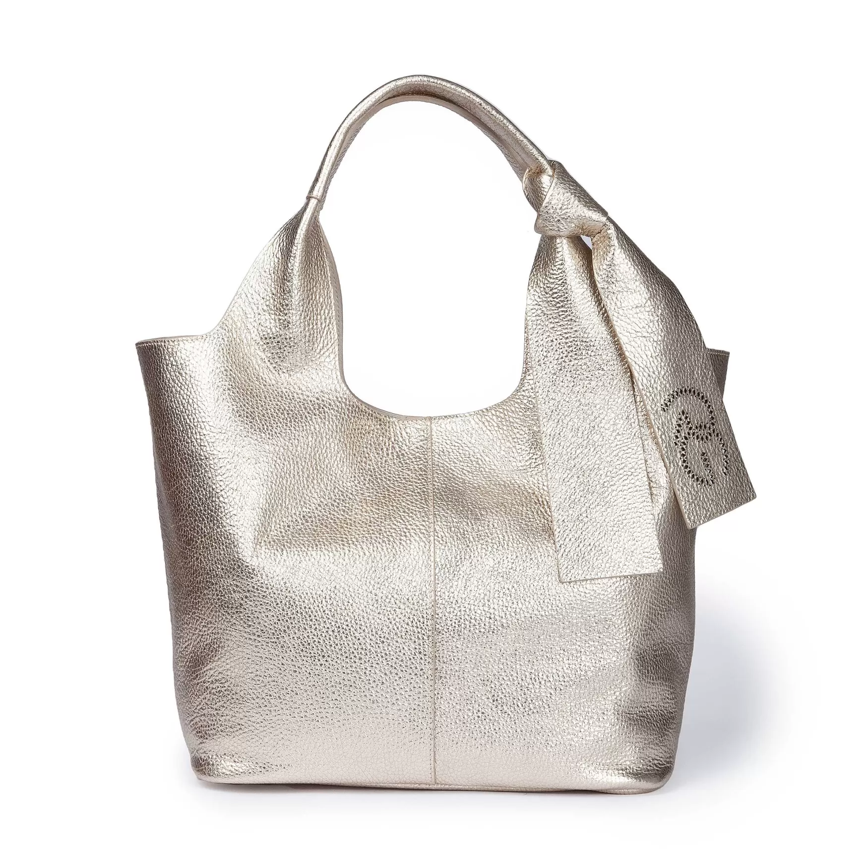 Borsa Donna A Spalla In Pelle Paltino Morbida Con Accessorio Bicolore*Roberta Gandolfi New