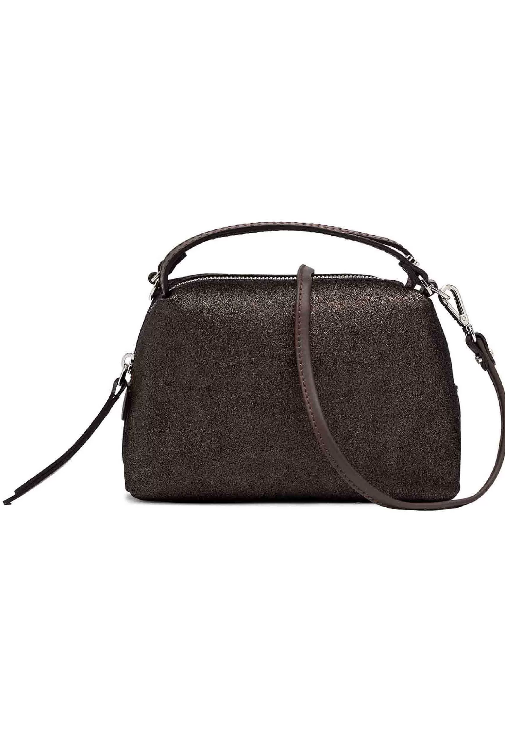Borsa Donna A Tracolla Alifa In Camoscio Lame Testa Di Moro Con Tracolla In Tinta Removibile*Gianni Chiarini Fashion