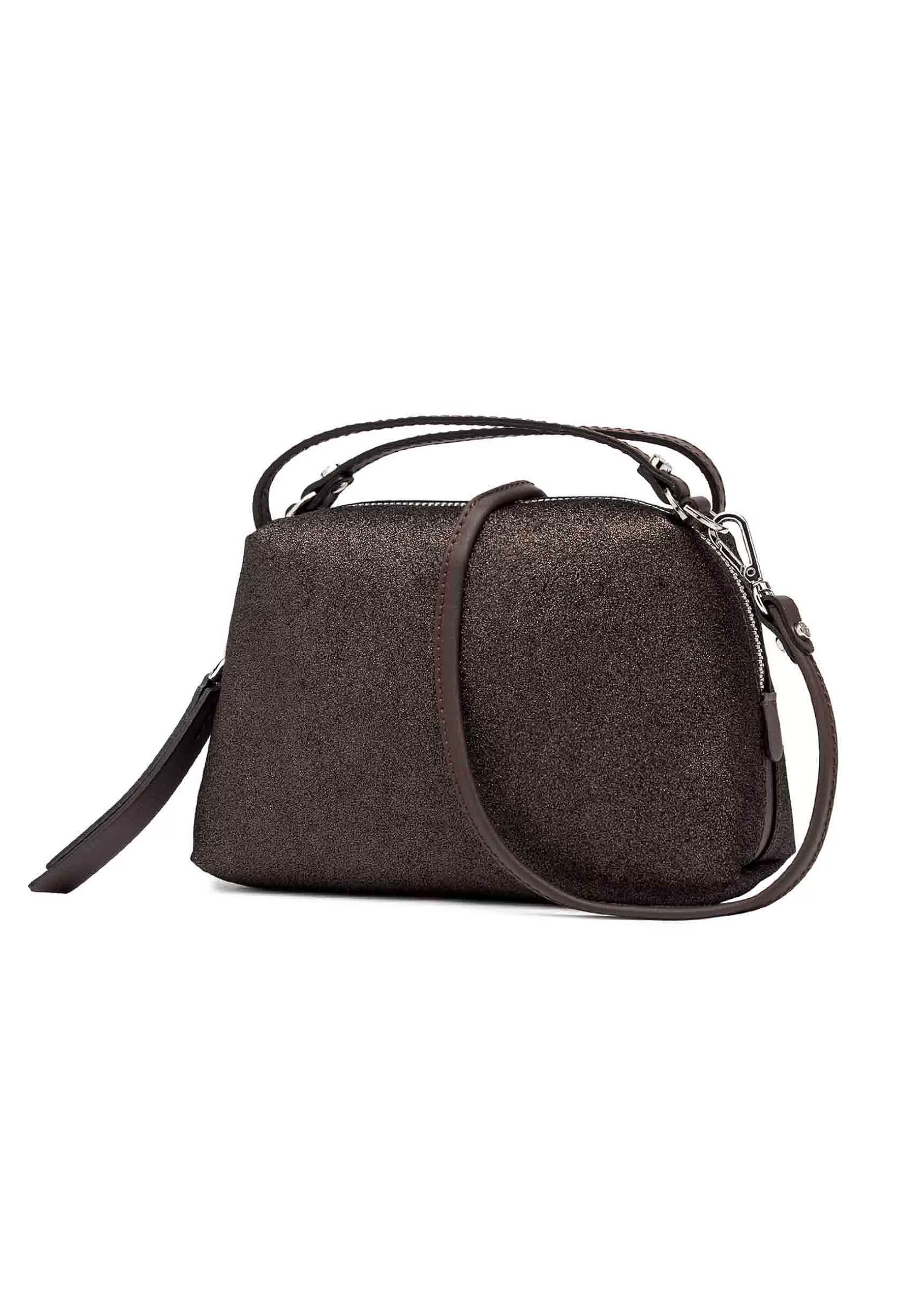 Borsa Donna A Tracolla Alifa In Camoscio Lame Testa Di Moro Con Tracolla In Tinta Removibile*Gianni Chiarini Fashion