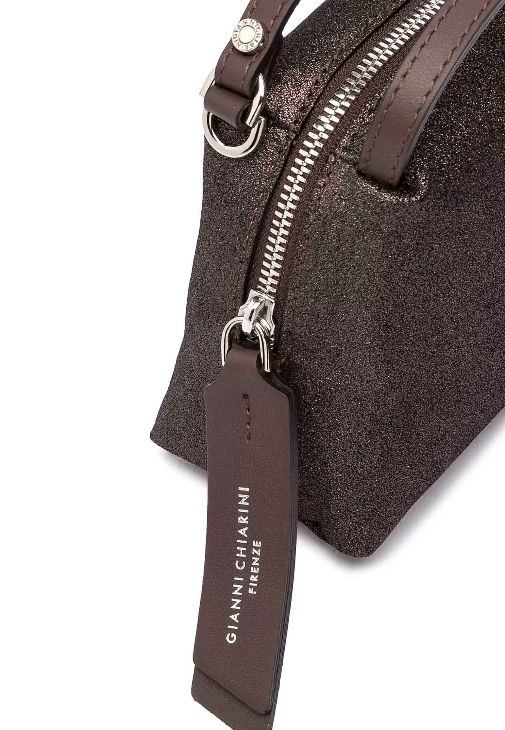 Borsa Donna A Tracolla Alifa In Camoscio Lame Testa Di Moro Con Tracolla In Tinta Removibile*Gianni Chiarini Fashion