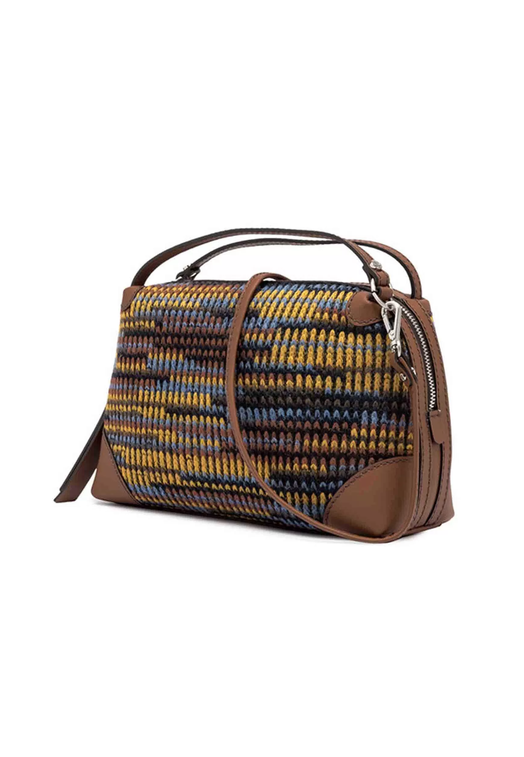 Borsa Donna A Tracolla Alifa In Pelle Cuoio E Tessuto Con Manici E Tracolla In Tinta*Gianni Chiarini Hot
