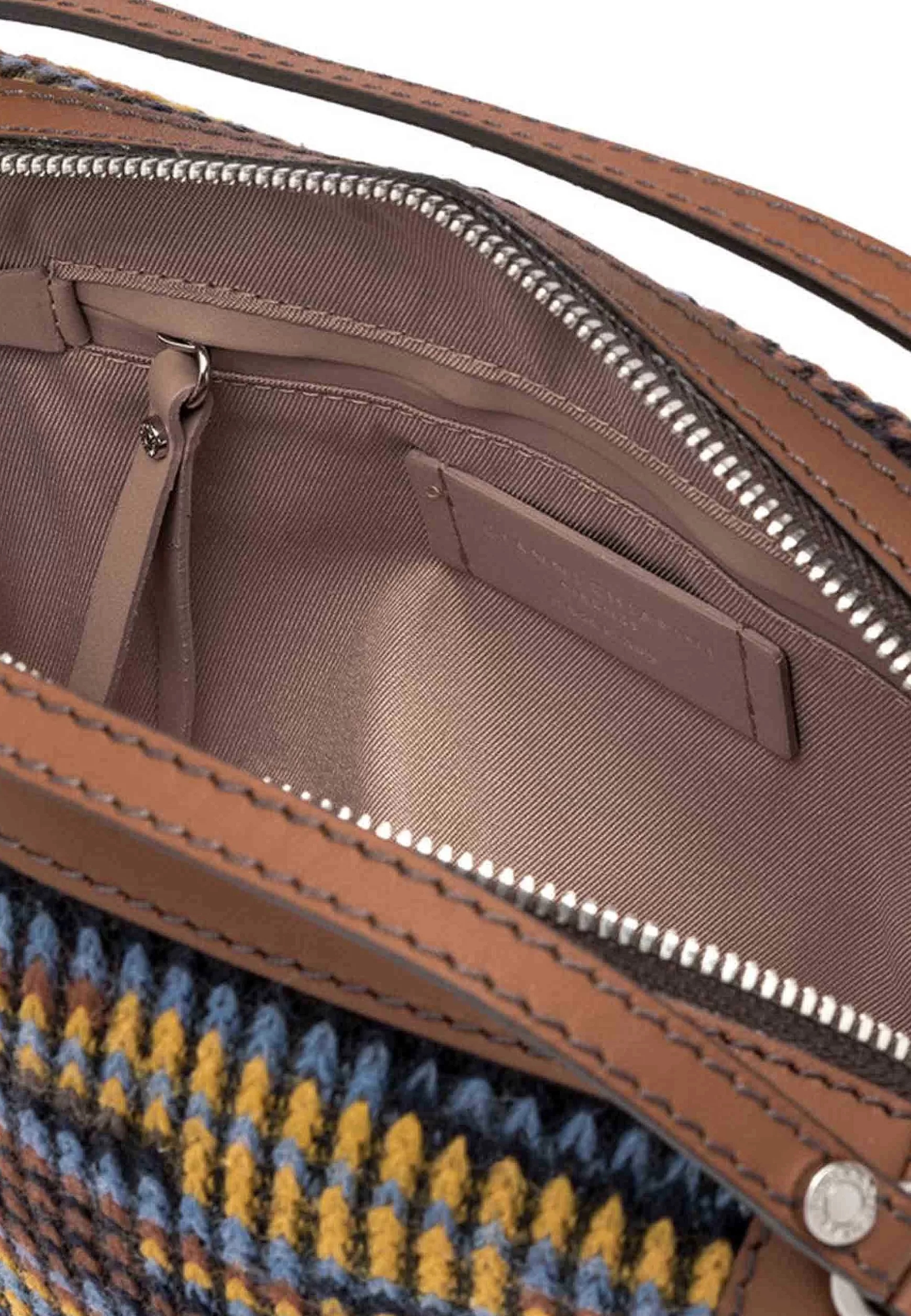 Borsa Donna A Tracolla Alifa In Pelle Cuoio E Tessuto Con Manici E Tracolla In Tinta*Gianni Chiarini Hot