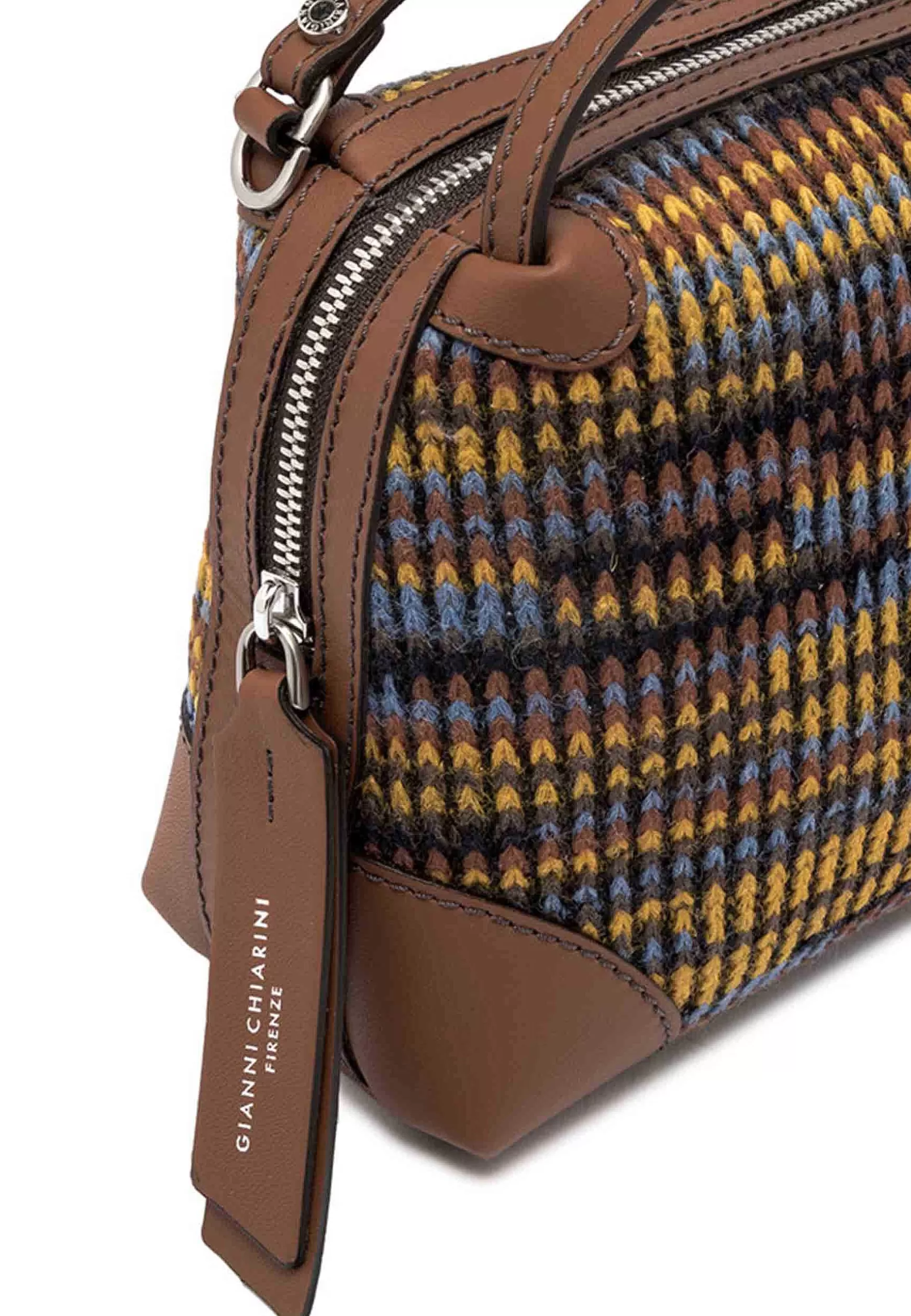Borsa Donna A Tracolla Alifa In Pelle Cuoio E Tessuto Con Manici E Tracolla In Tinta*Gianni Chiarini Hot