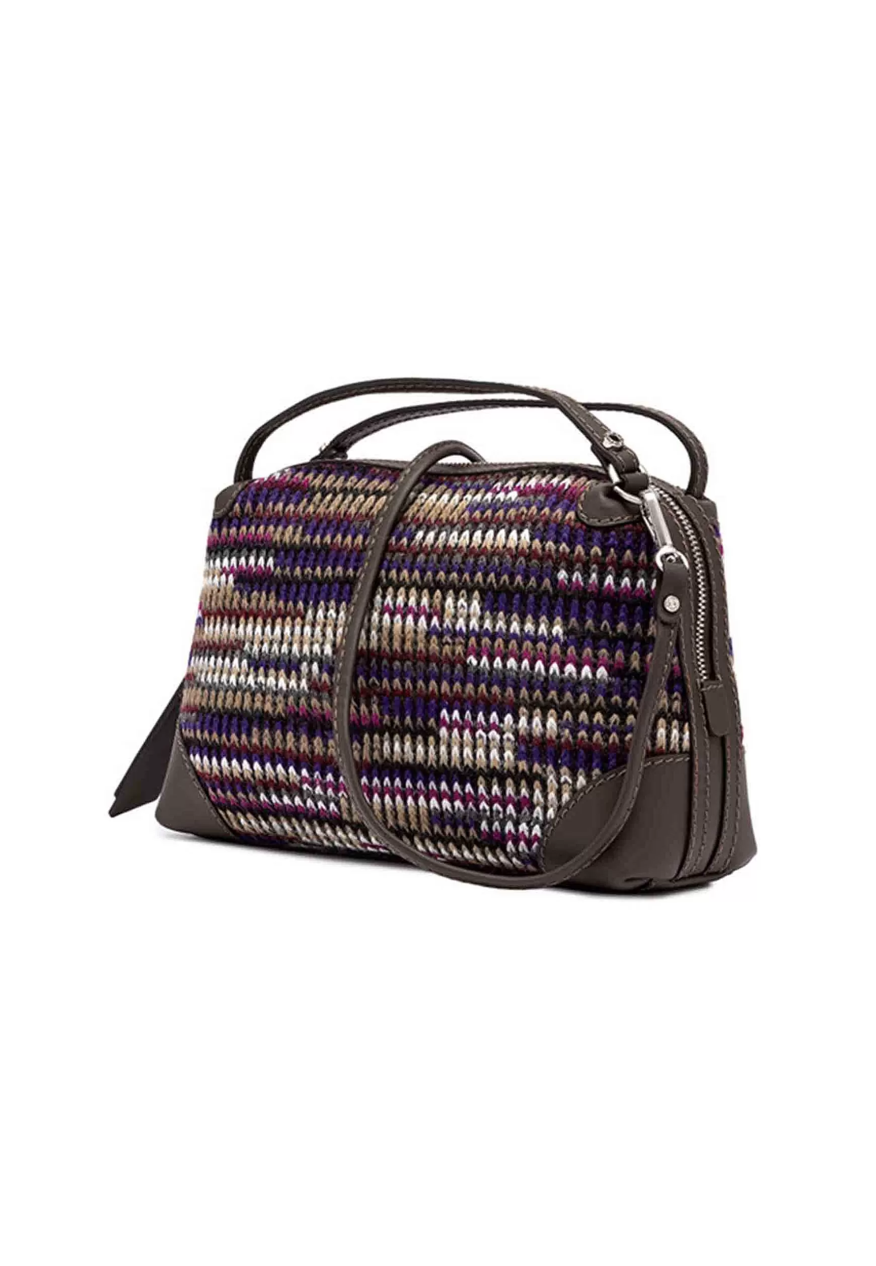 Borsa Donna A Tracolla Alifa In Pelle Testa Di Moro E Tessuto Con Manici E Tracolla In Tinta*Gianni Chiarini Best Sale